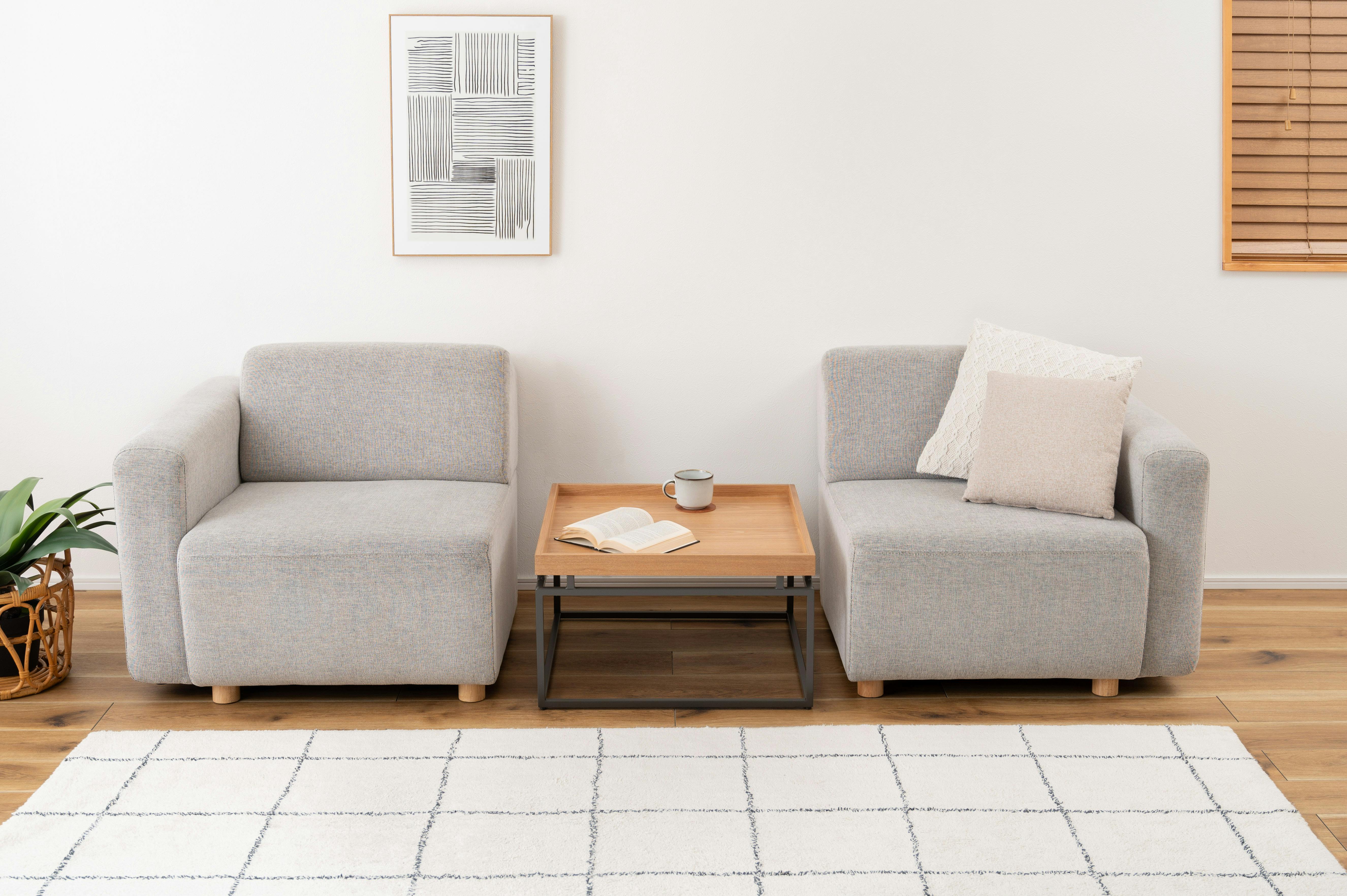 Room Essence リビングテーブル W60×D60×H35 ナチュラル 組立式