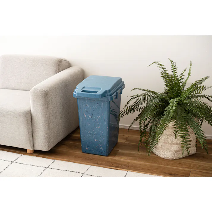 Room Essence ワンハンドパッキンペール 47L W34.1×D47.1×H59.2 ブルー 完成品 ゴミ箱 ごみ箱 ダストボックス ふた付き 蓋 フタ付き 分別 キッチン 台所 リビング 大容量 ロック機能付き パッキン付き RSD-51【別送品】