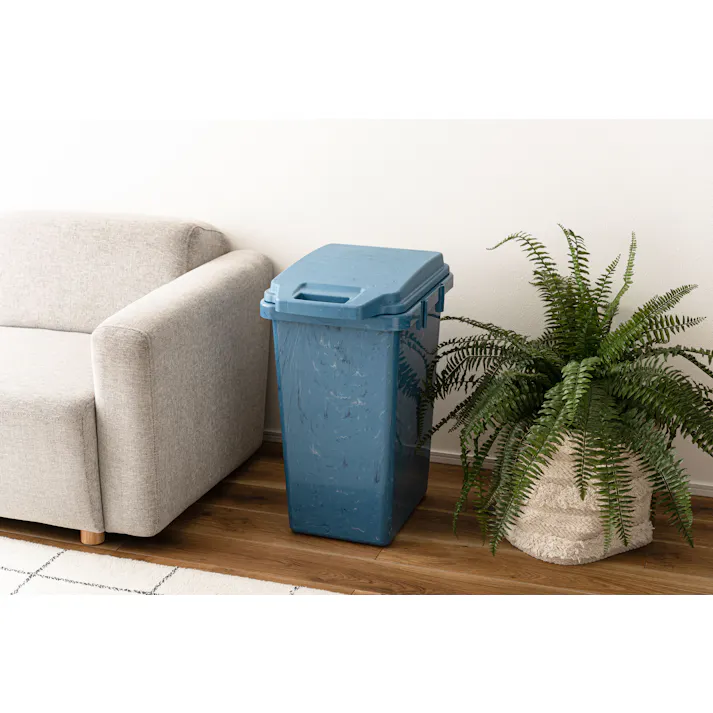 Room Essence ワンハンドパッキンペール 70L W38.1×D51.7×H67 ブルー 完成品 ゴミ箱 ごみ箱 ダストボックス ふた付き 蓋 フタ付き 分別 キッチン 台所 リビング 大容量 ロック機能付き パッキン付き RSD-52【別送品】