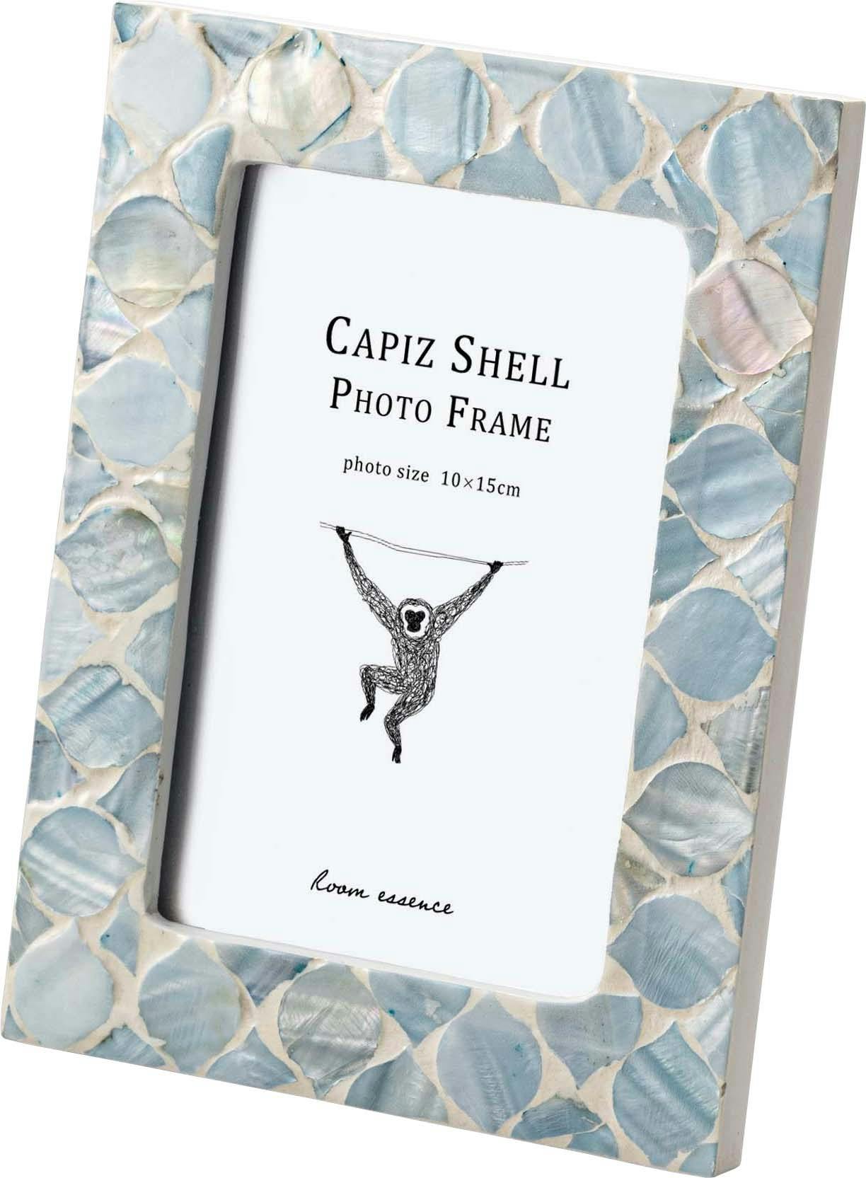 Room Essence フォトフレーム W14×D2×H19 完成品 マザーオブパールシェル パール貝 貝 海岸 天然 高級感 ラグジュアリー ナチュラル モダン アジアン ヨーロッパ 軽量 フェミニン シンプル かわいい おしゃれ パール SLY-601A【別送品】