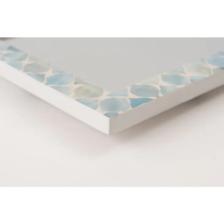 Room Essence ミラー W21×D2×H25 ブルー 完成品 マザーオブパールシェル パール貝 貝 海岸 天然 高級感 ラグジュアリー ナチュラル モダン アジアン ヨーロッパ 軽量 フェミニン シンプル かわいい おしゃれ パール SLY-602A【別送品】