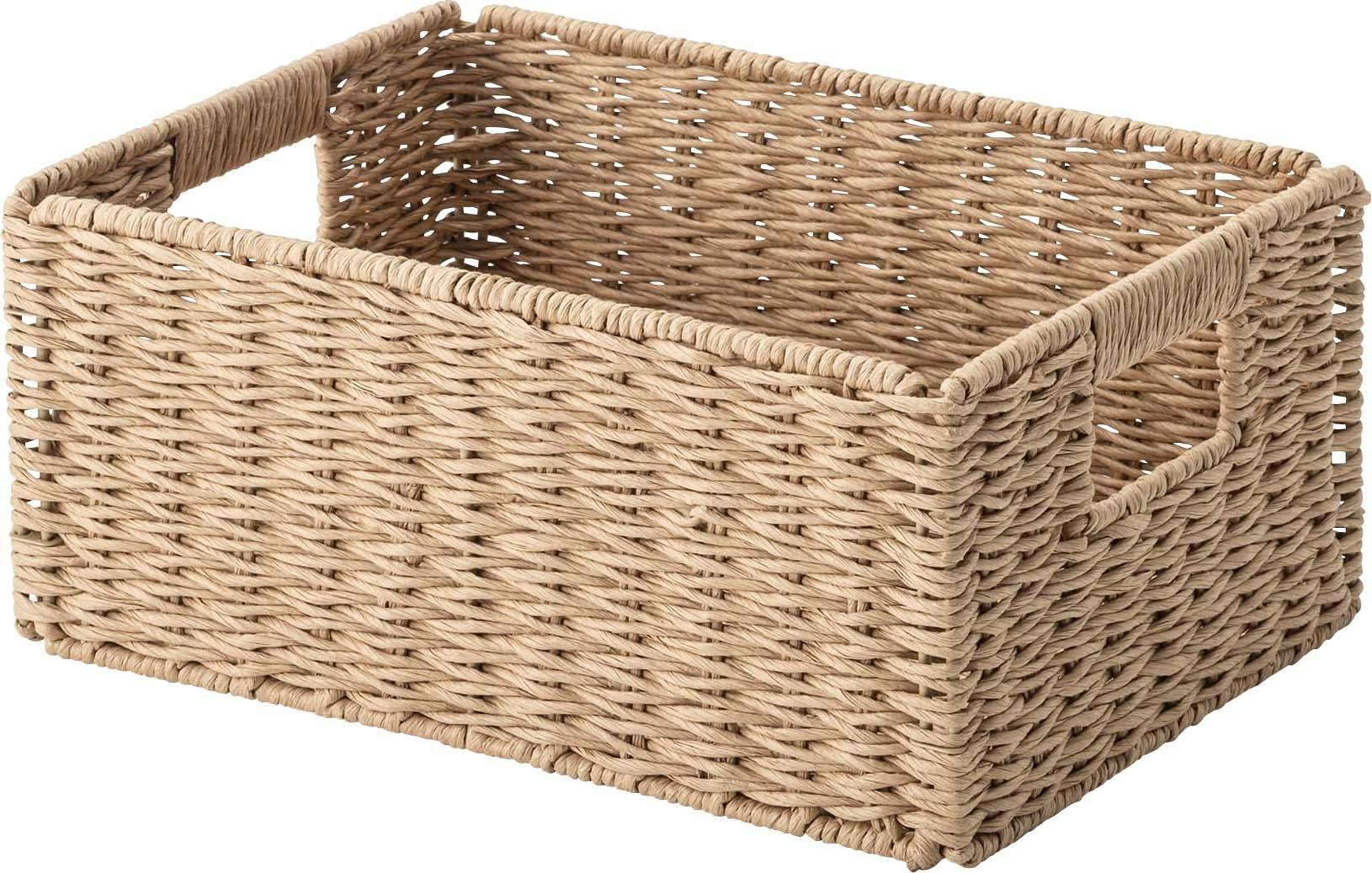Room Essence ペーパーコードバスケットM W37×D26×H16 ナチュラル 組立式 折りたたみ おしゃれ アジアン 北欧 韓国 編み込み 収納 ペ インナーボックス Room Essence ペーパーコードバスケットM W37×D26×H16 ナチュラル 組立式 折りたたみ おしゃれ アジアン 北欧 韓国 編み込み 収納 ペ インナーボックス