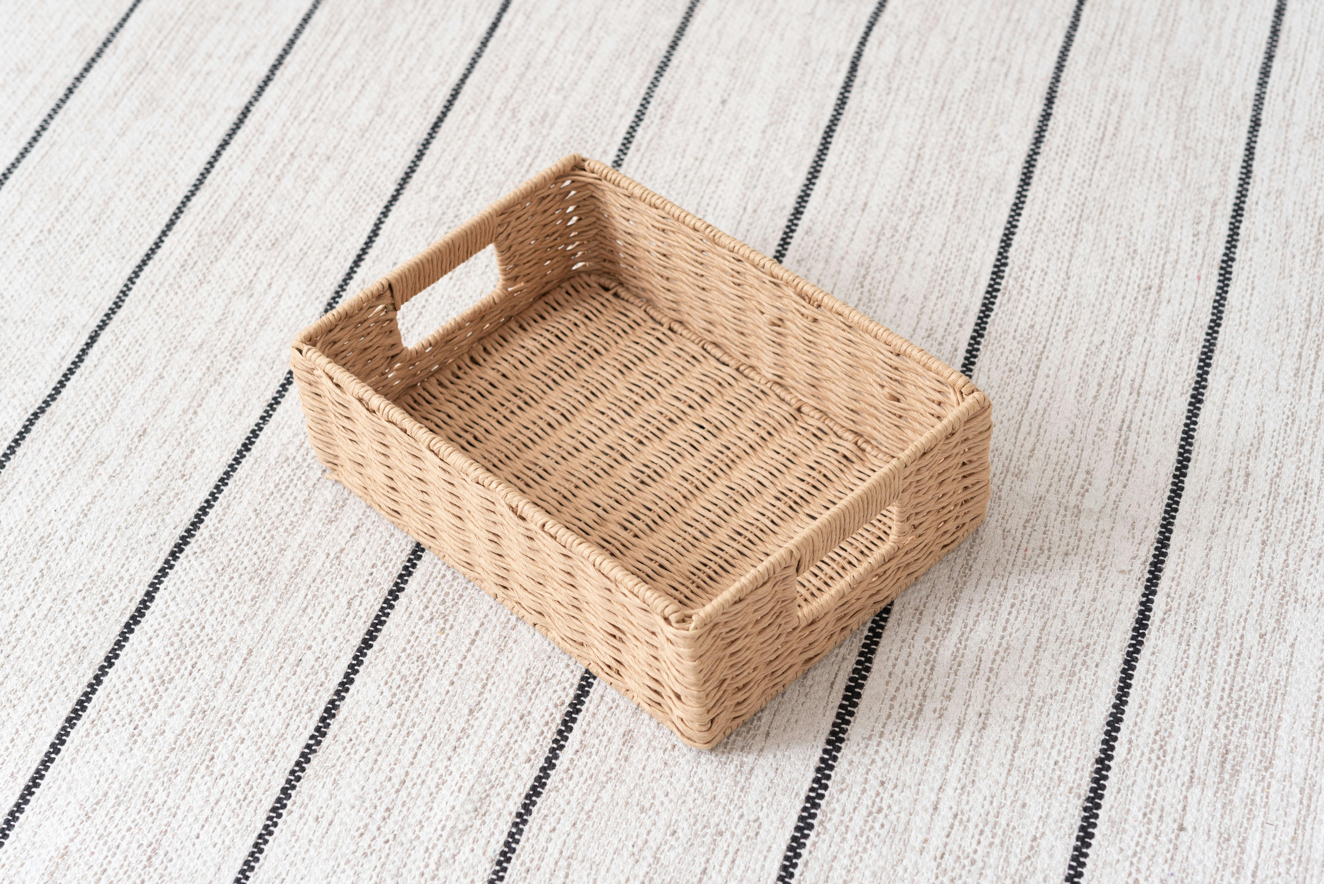 Room Essence ペーパーコードバスケットS W37×D26×H12 ナチュラル 組立