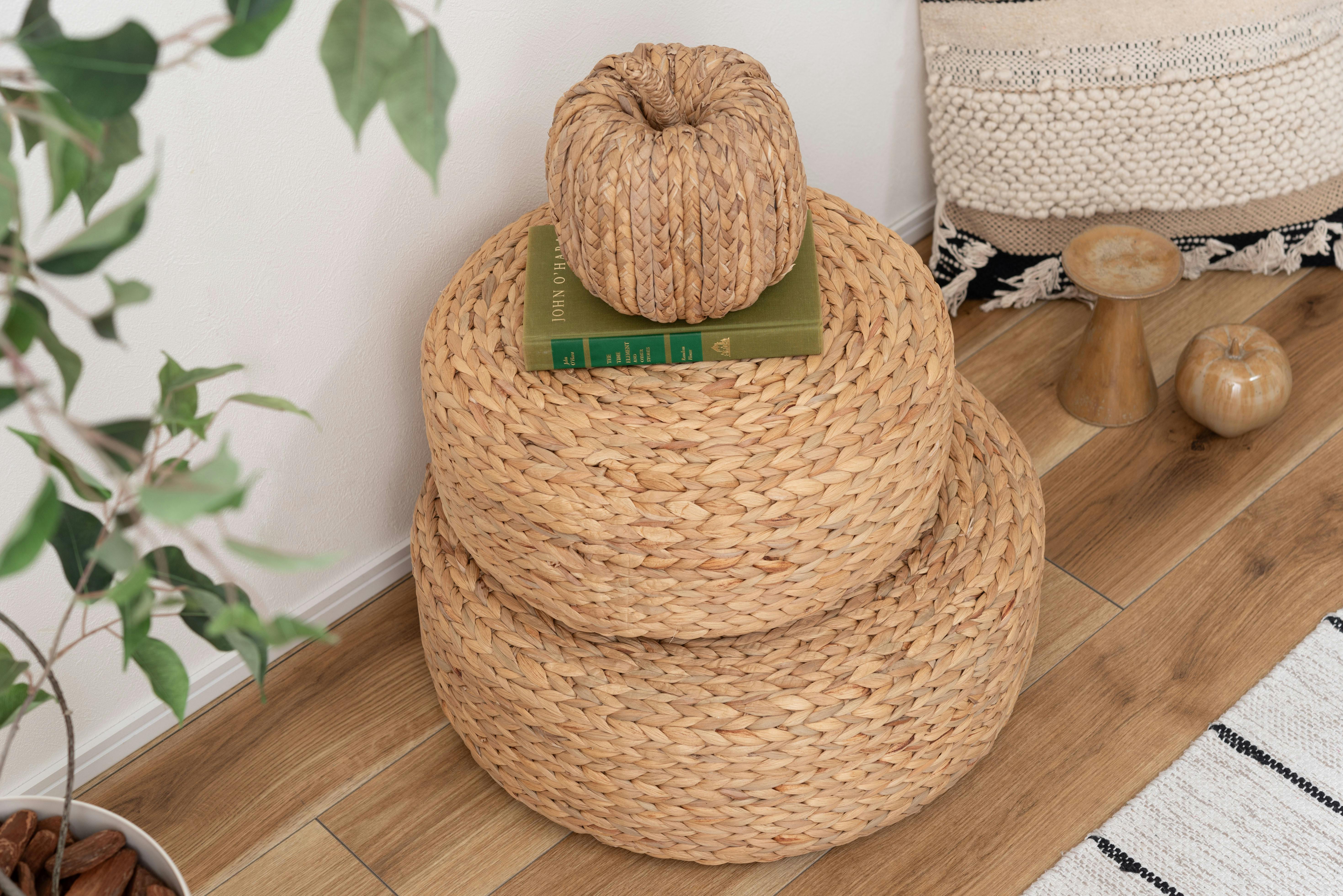Room Essence ロースツールL W50×D50×H17 ナチュラル 完成品