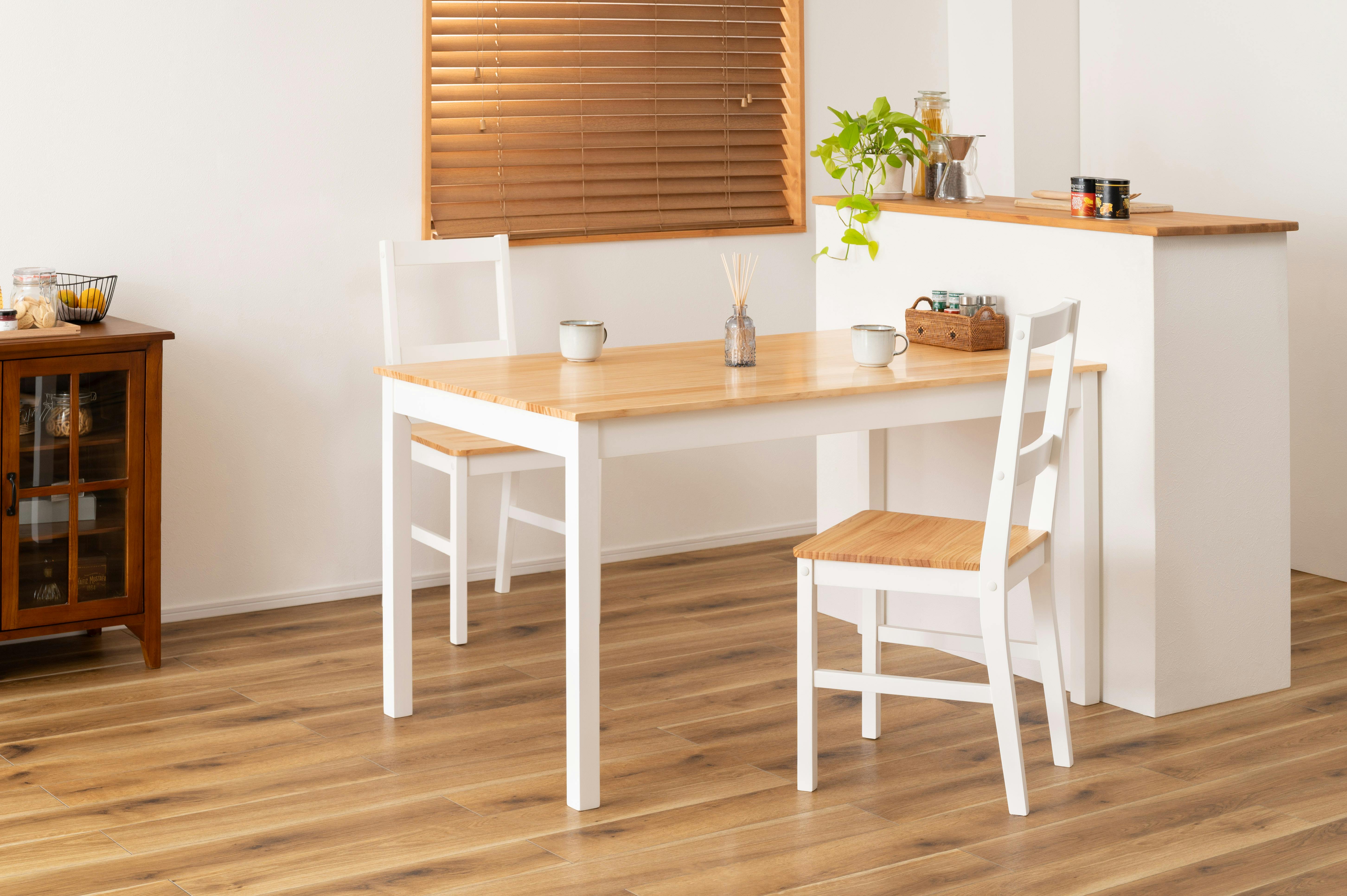 シンプルダイニング(ナチュラル) 角型ダイニングセット （テーブル＋シンプルデザインチェア2脚