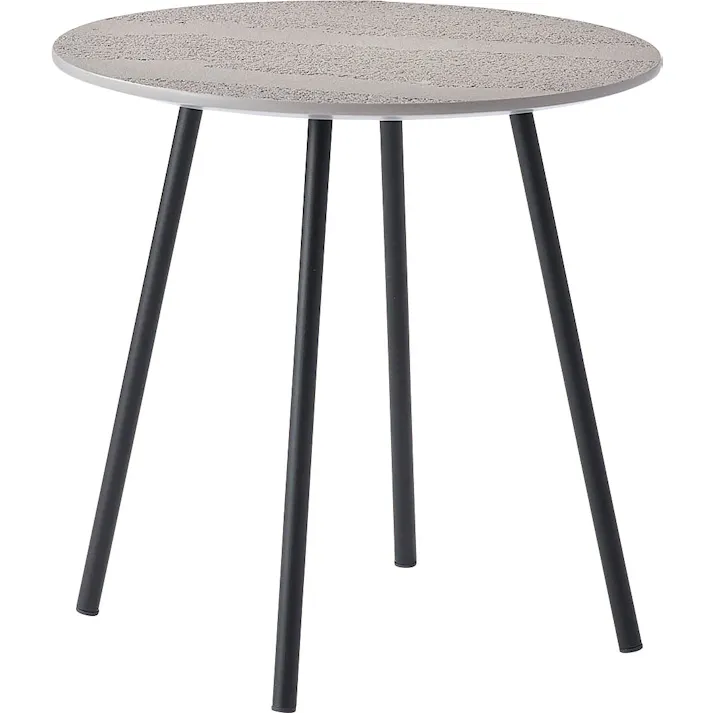 Room Essence サイドテーブル W40×D40×H40 グレー ねじこみ式 テーブル 机 ラウンドテーブル 円形 丸 ディスプレイ ブラックスチール コンクリート調 スタイリッシュ モダン シンプル おしゃれ 高級感 グレー TAP-408GY【別送品】