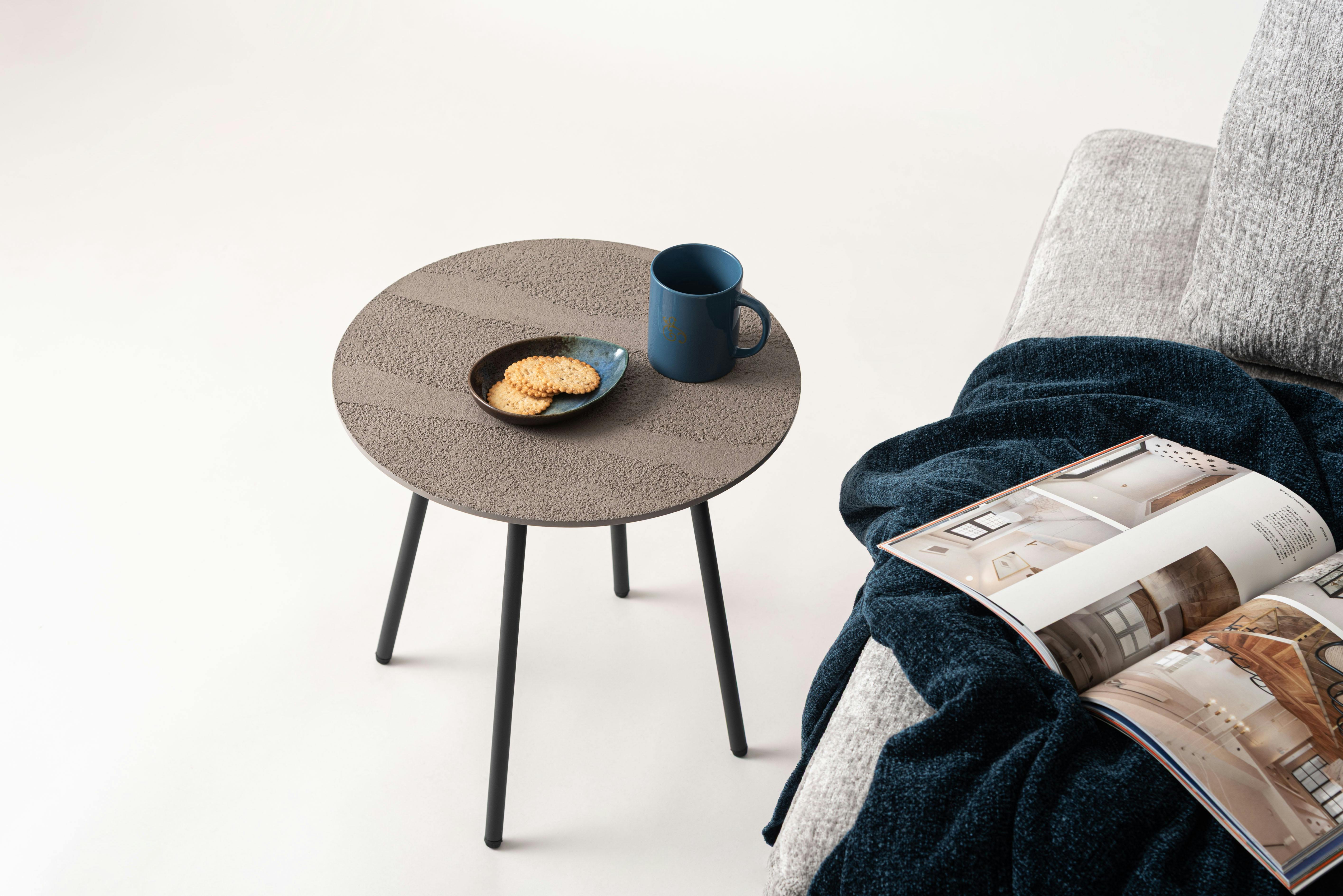 Room Essence サイドテーブル W40×D40×H40 グレー ねじこみ式 テーブル