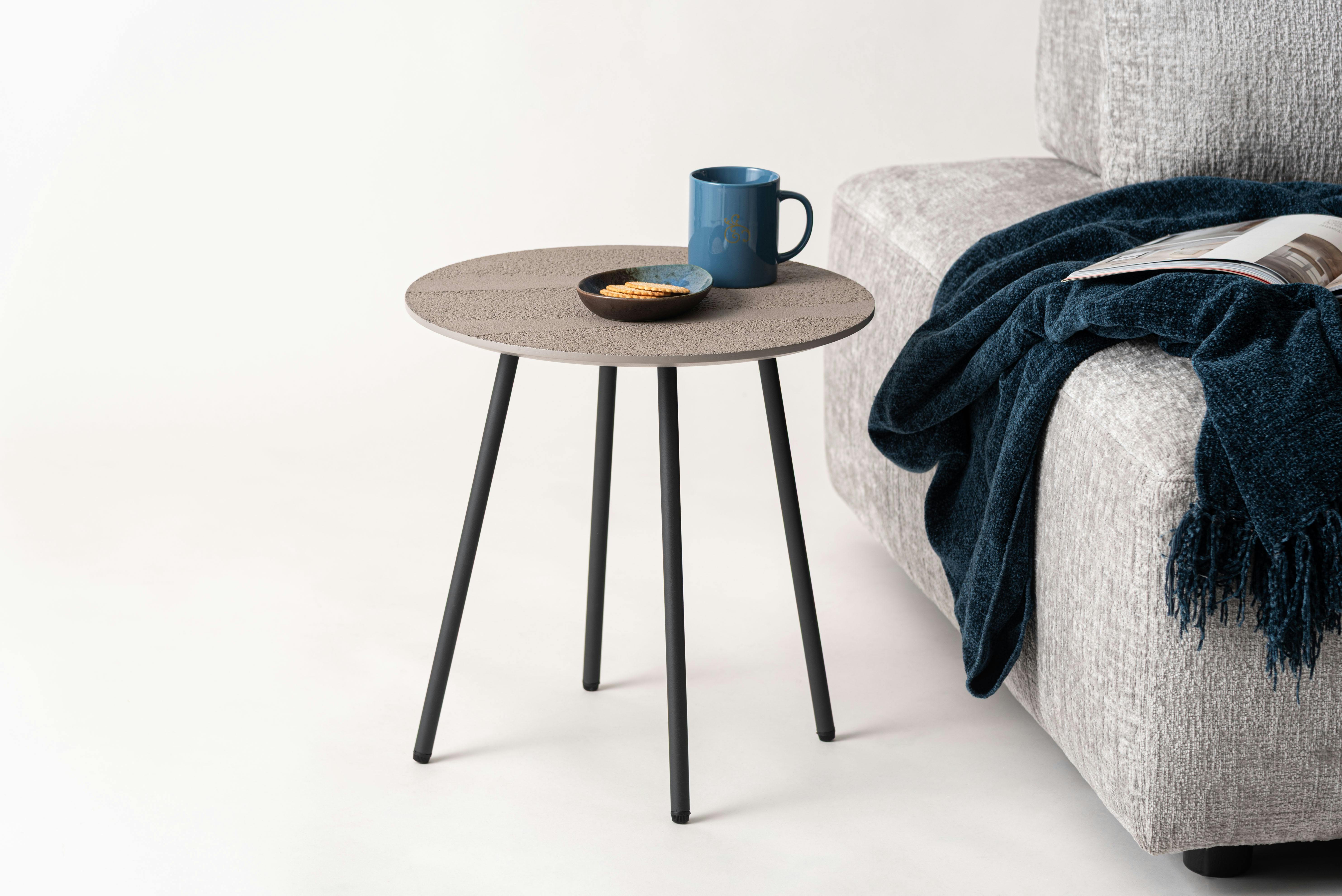 Room Essence サイドテーブル W40×D40×H40 グレー ねじこみ式 テーブル