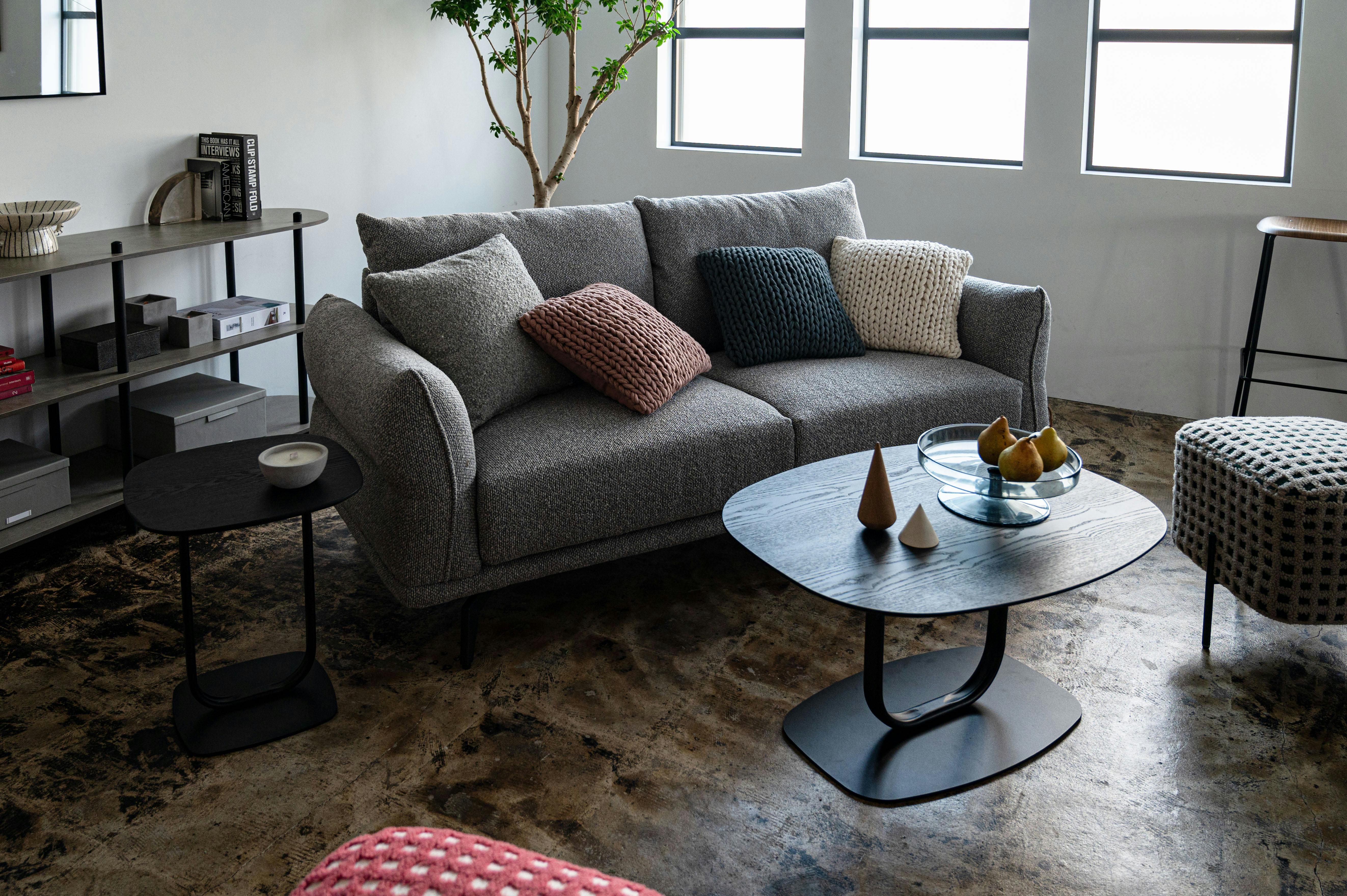 Room Essence サイドテーブル W40×D40×H45 ブラック 組立式 机 ナイト