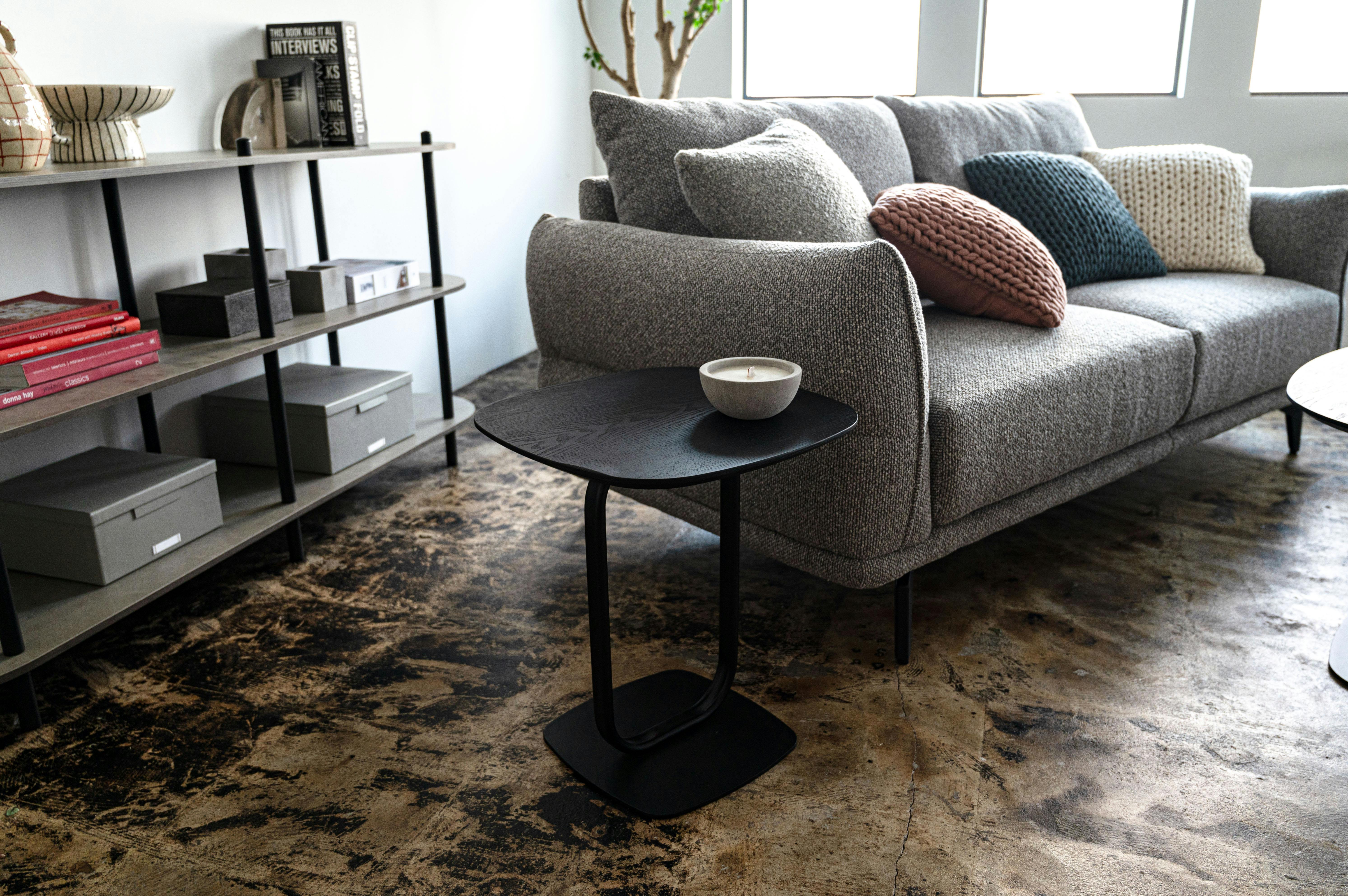 Room Essence サイドテーブル W40×D40×H45 ブラック 組立式 机 ナイト