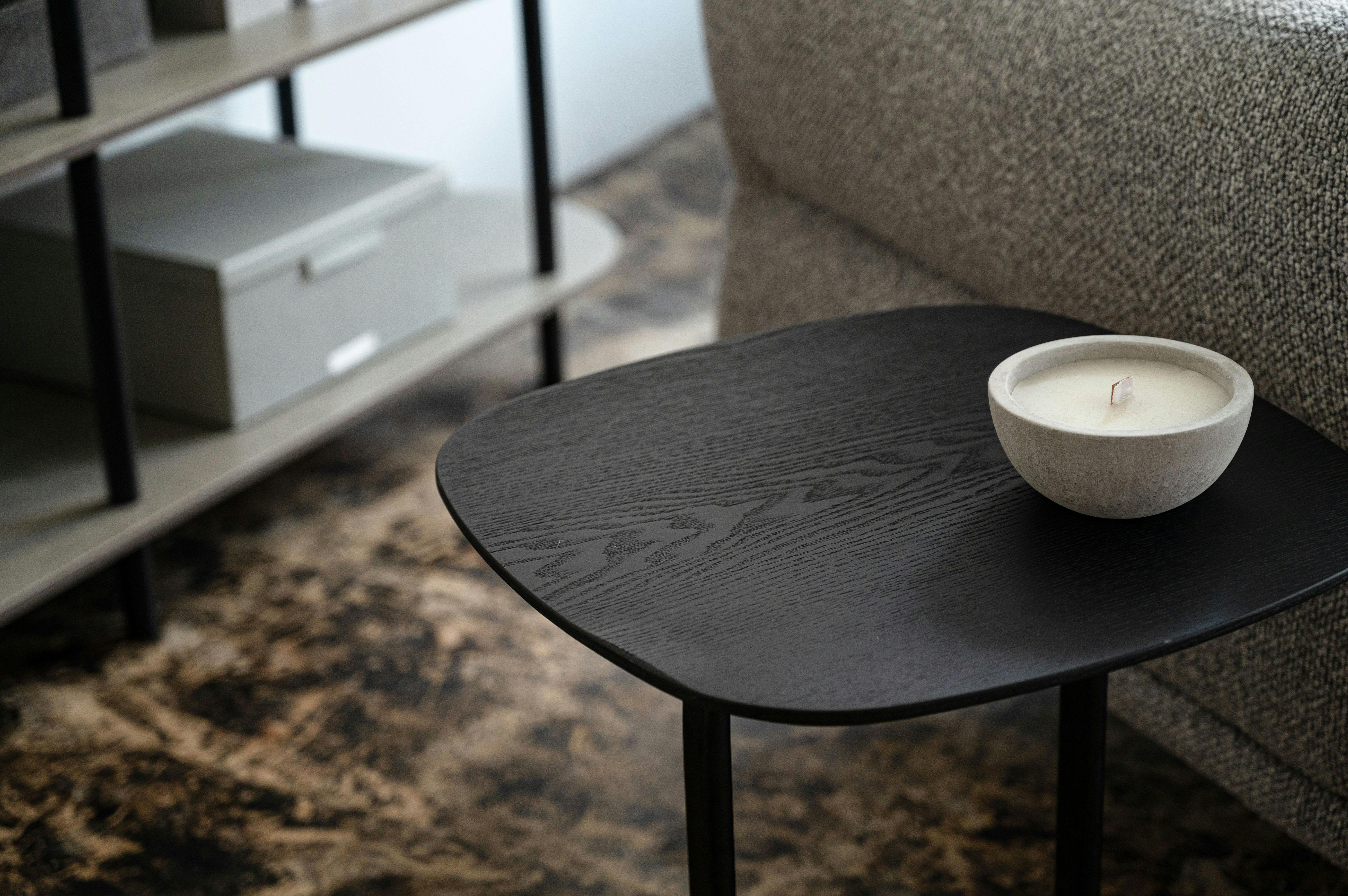 Room Essence サイドテーブル W40×D40×H45 ブラック 組立式 机 ナイト