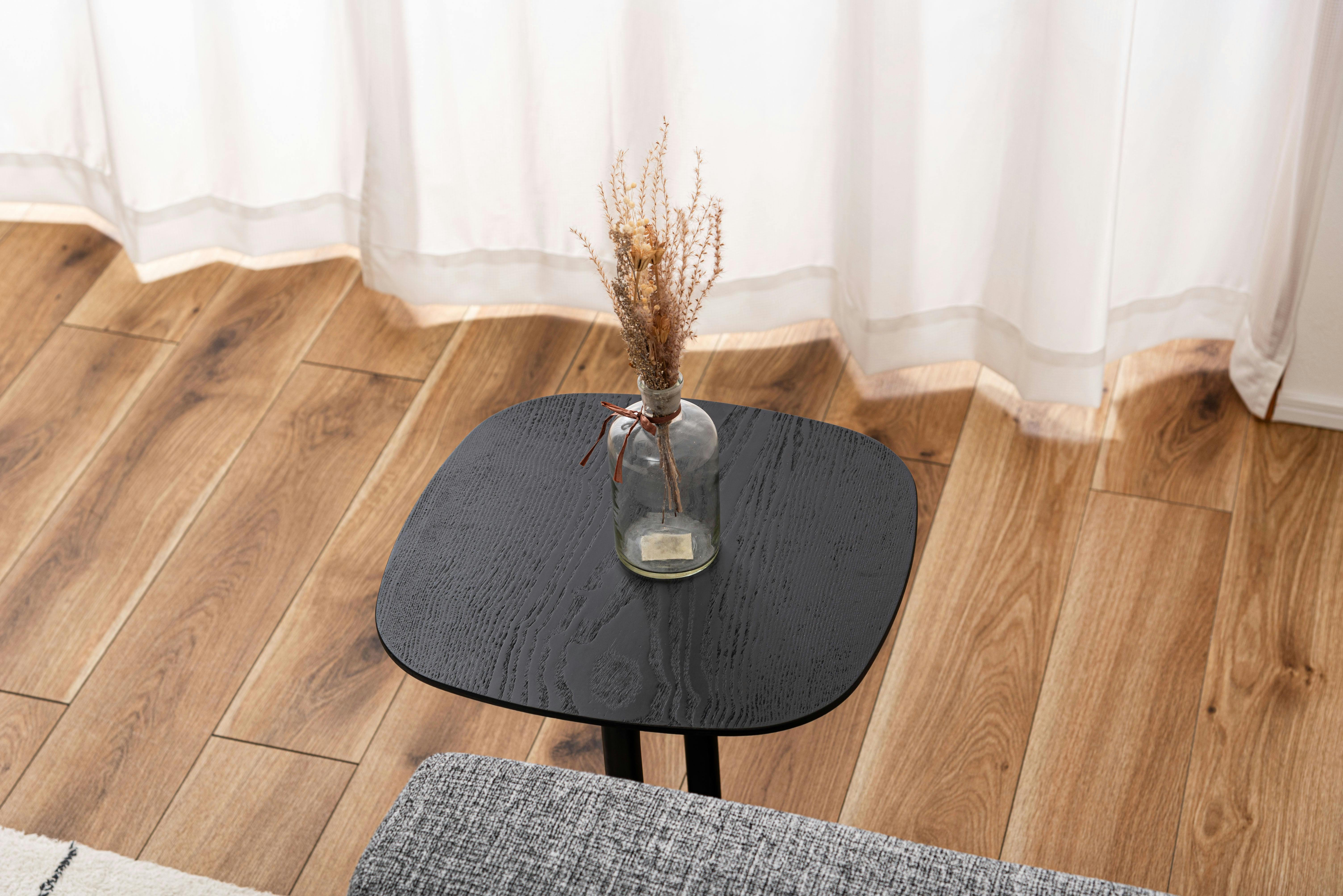 Room Essence サイドテーブル W40×D40×H45 ブラック 組立式 机 ナイト