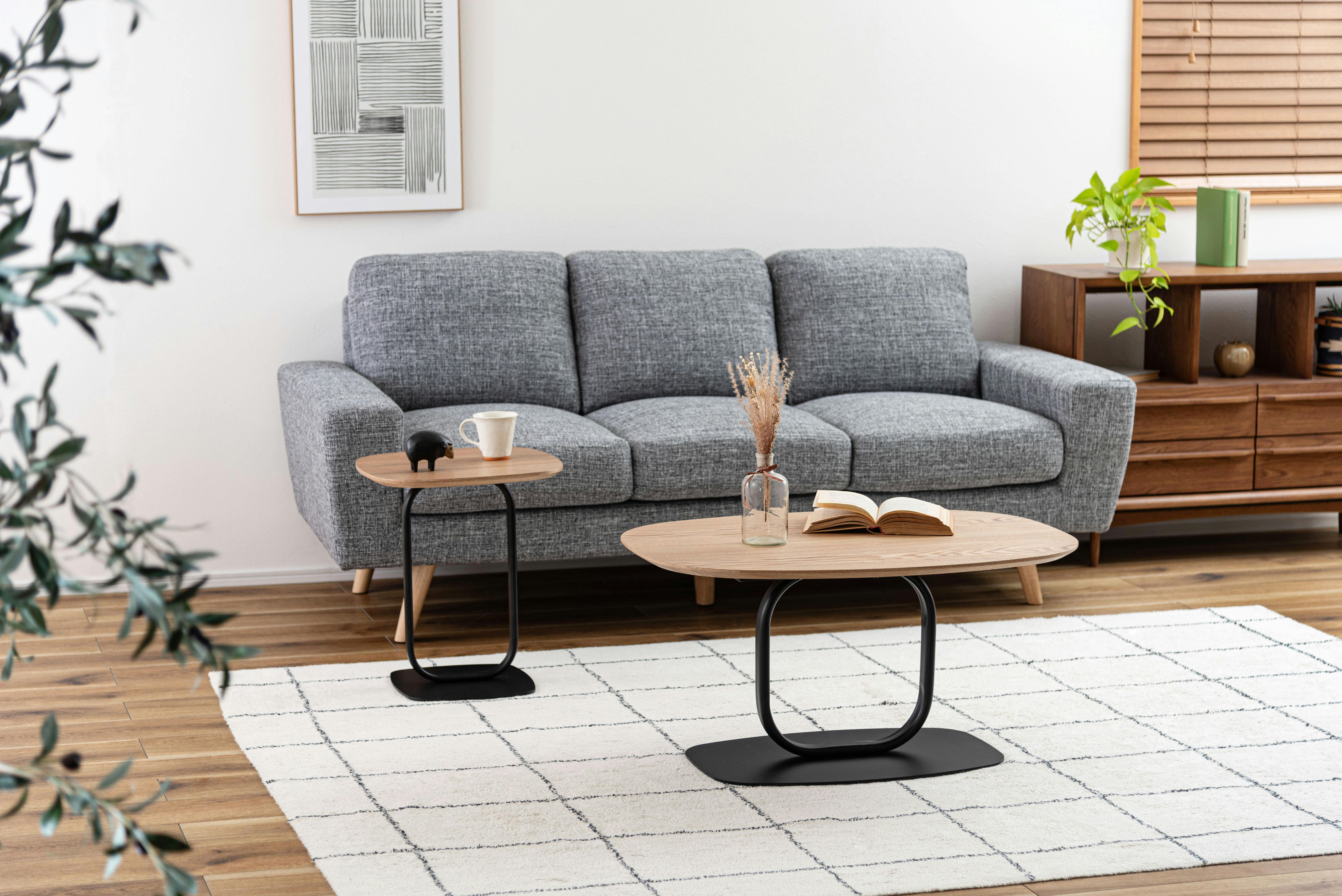 Room Essence サイドテーブル W40×D40×H45 ナチュラル 組立式 机