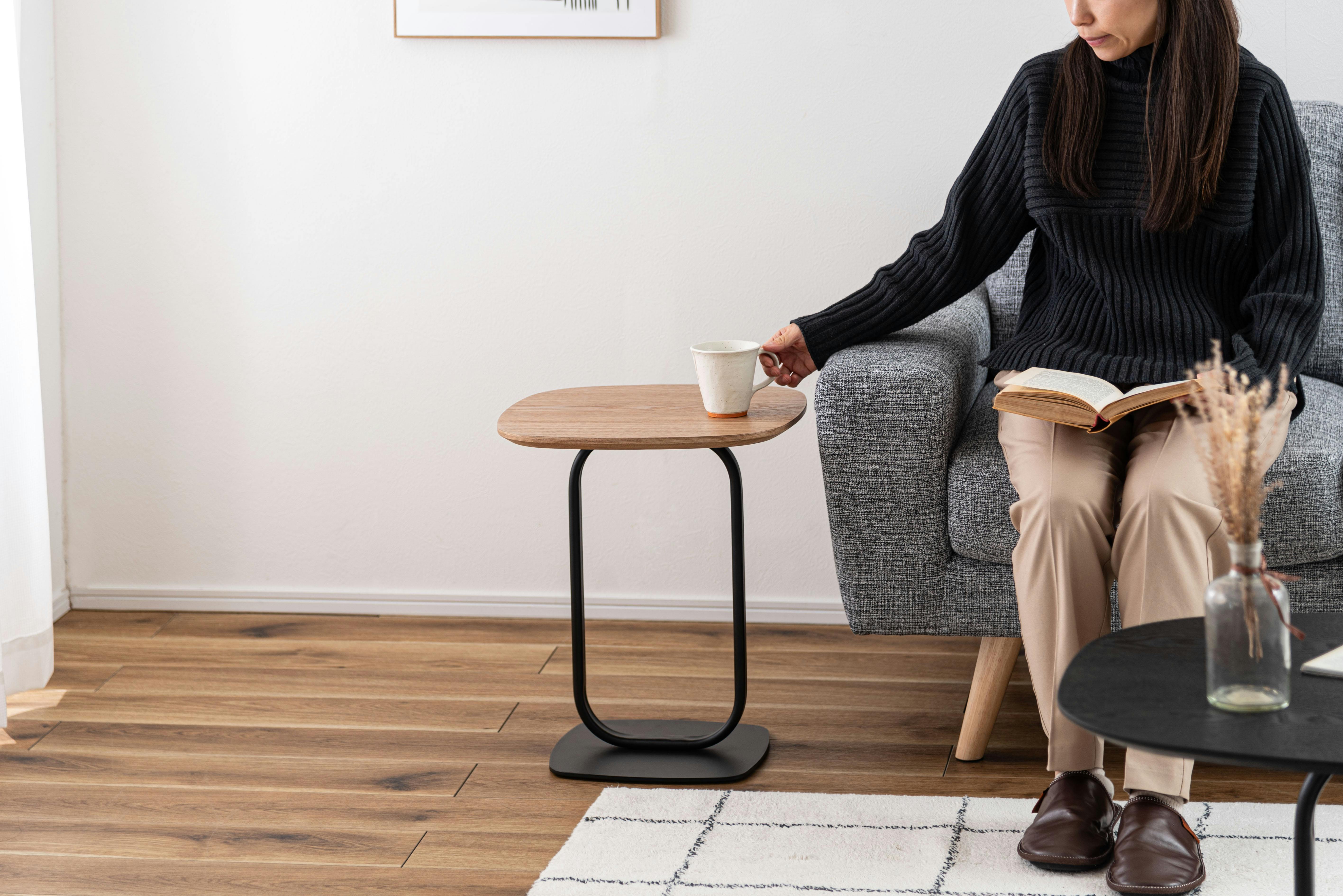 ⑤未使用東谷 サイドテーブル ブラック TEC-84BK 机 インテリア家具