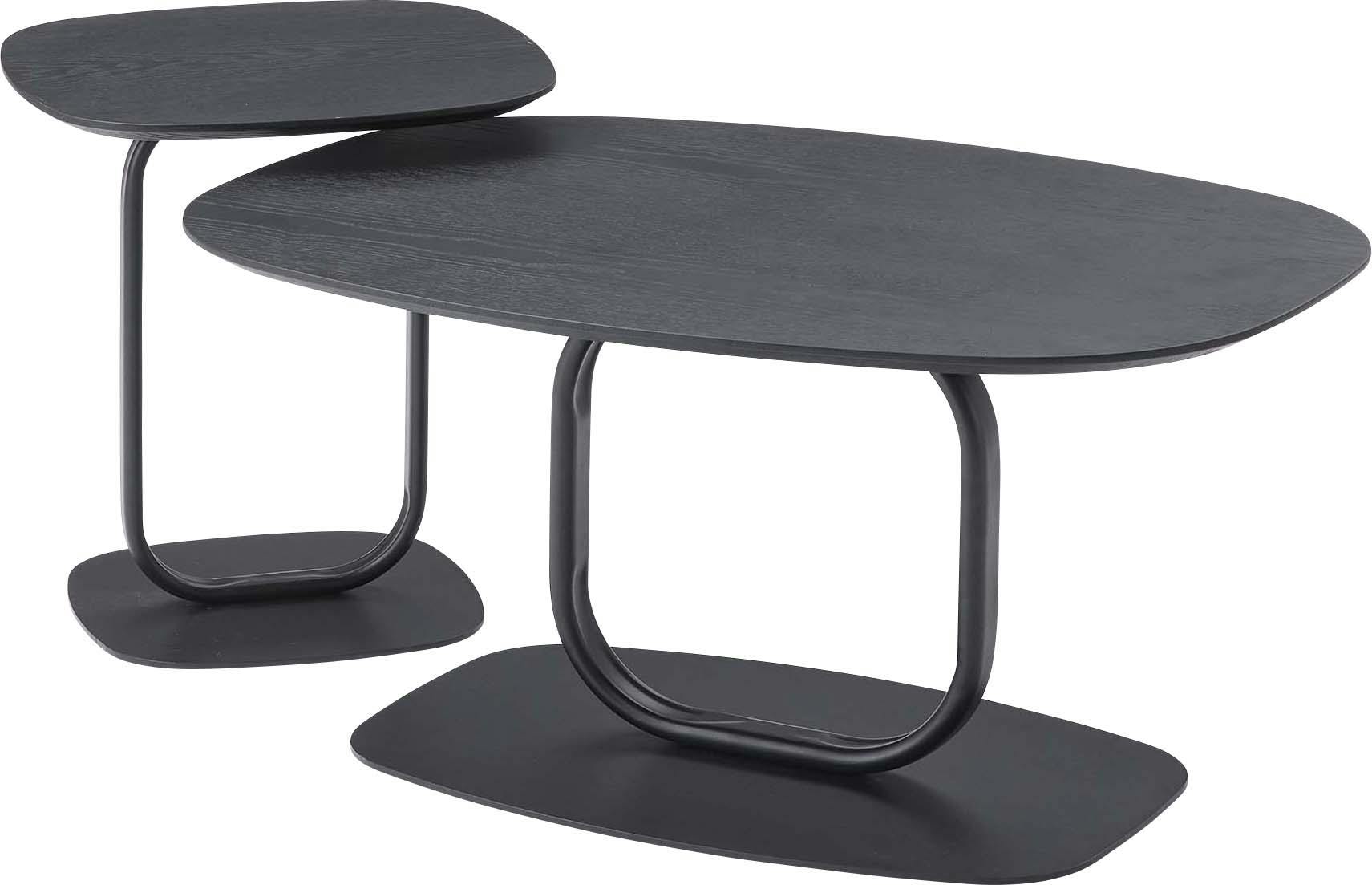 Room Essence リビングテーブル W80×D60×H41.5 ブラック 組立式 机