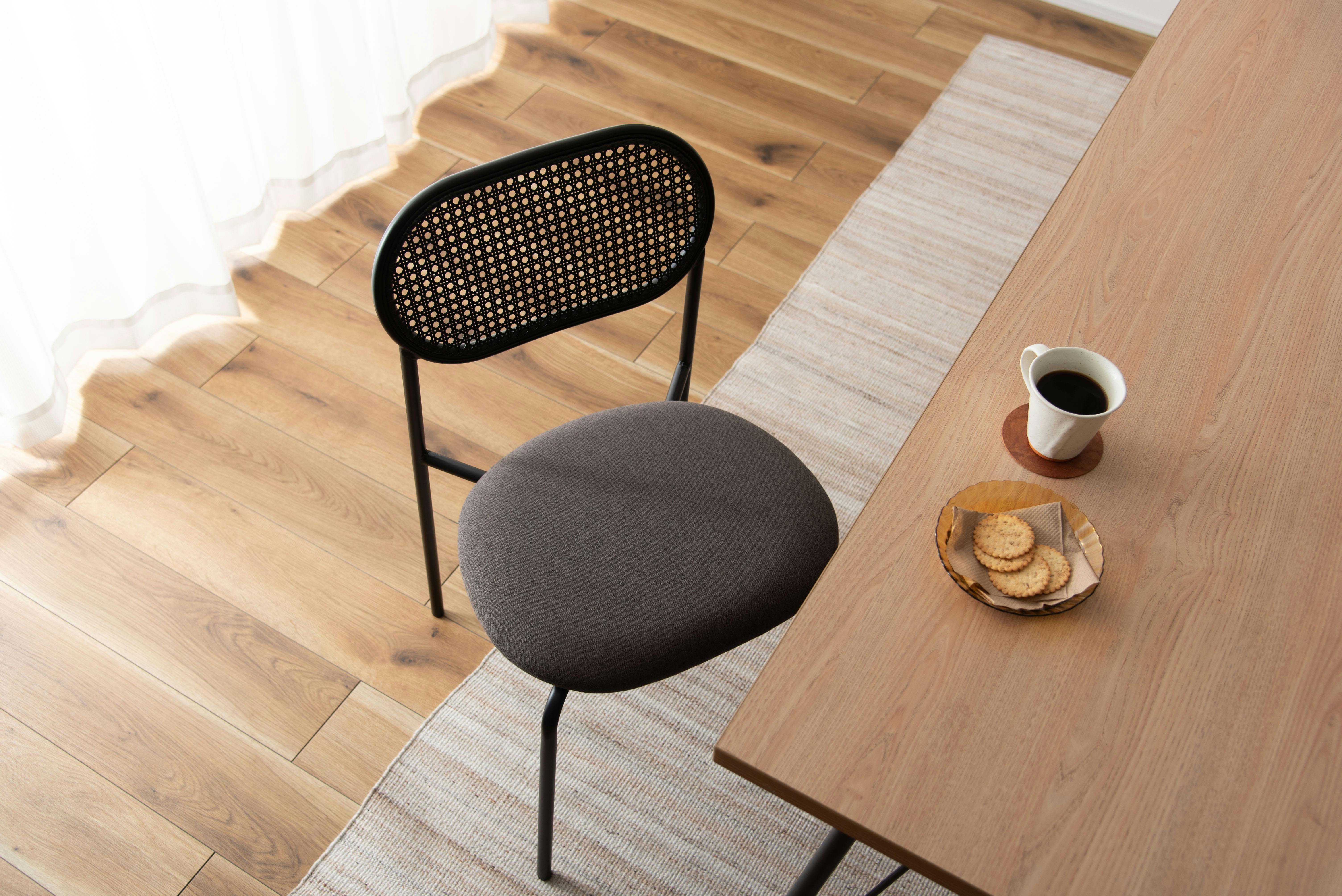 Room Essence チェア W46×D48×H79×SH44.5 ダークグレー 完成品