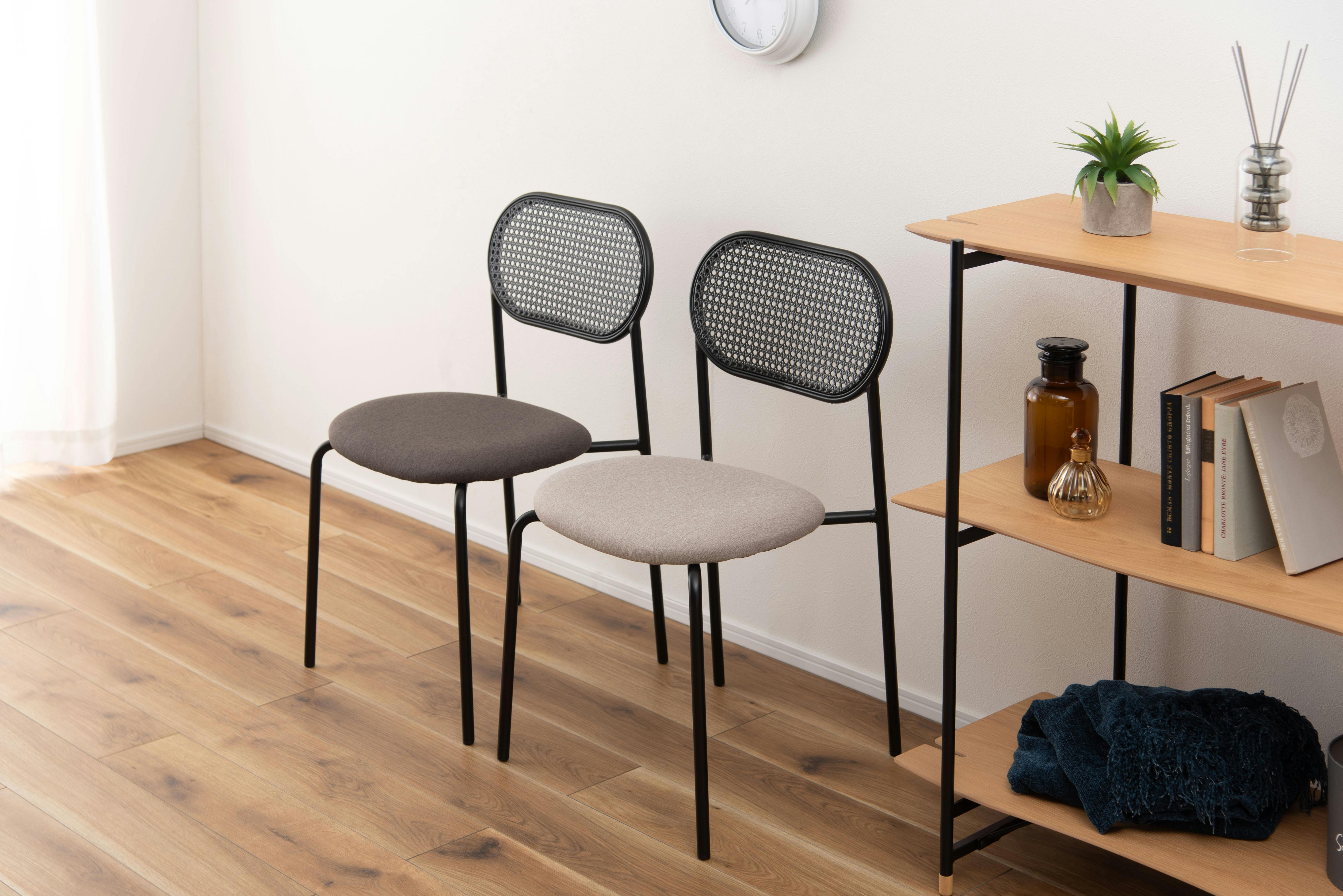 Room Essence チェア W46×D48×H79×SH44.5 ダークグレー 完成品