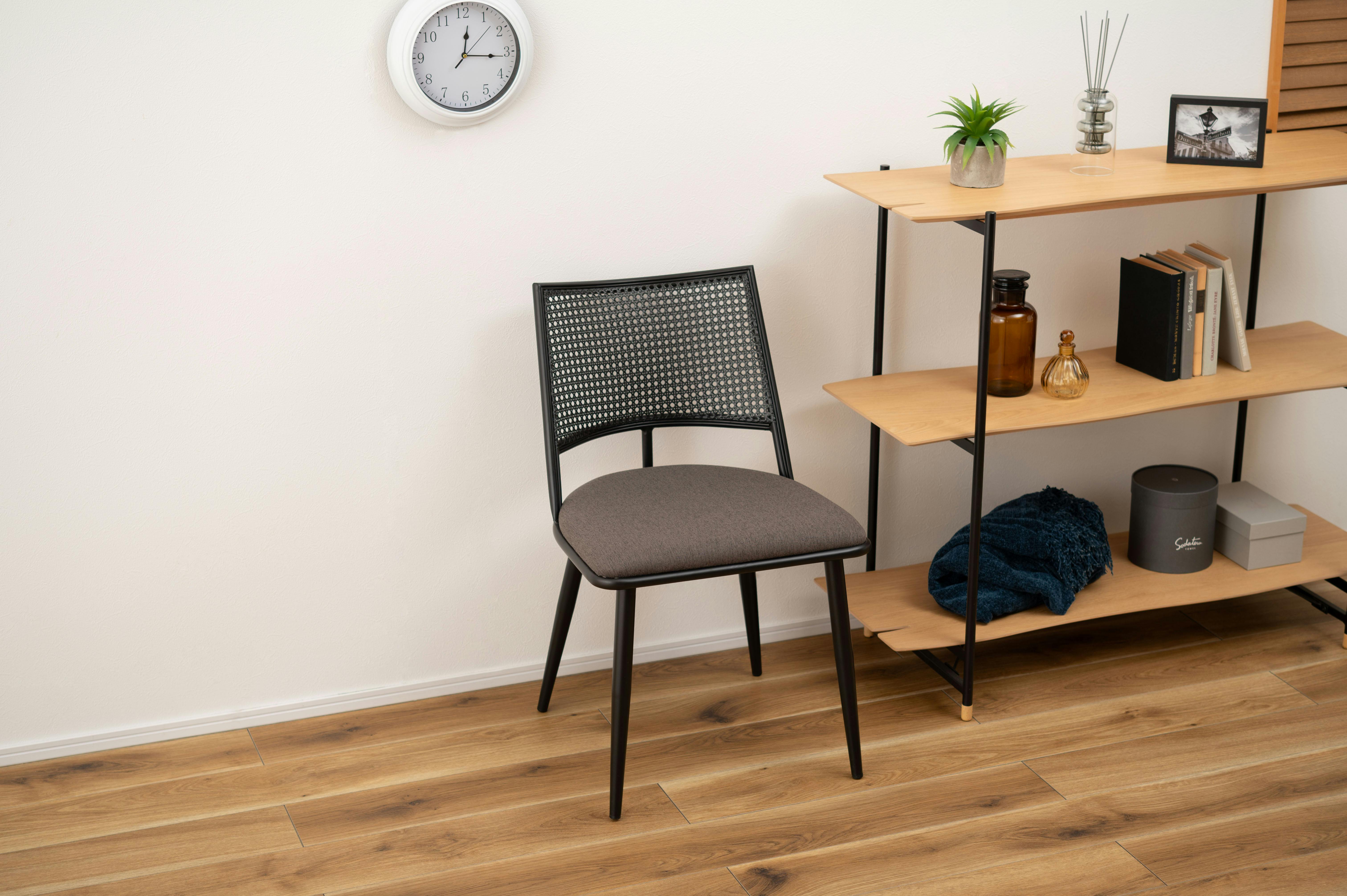 Room Essence チェア W49×D57×H78×SH46 ダークグレー 完成品