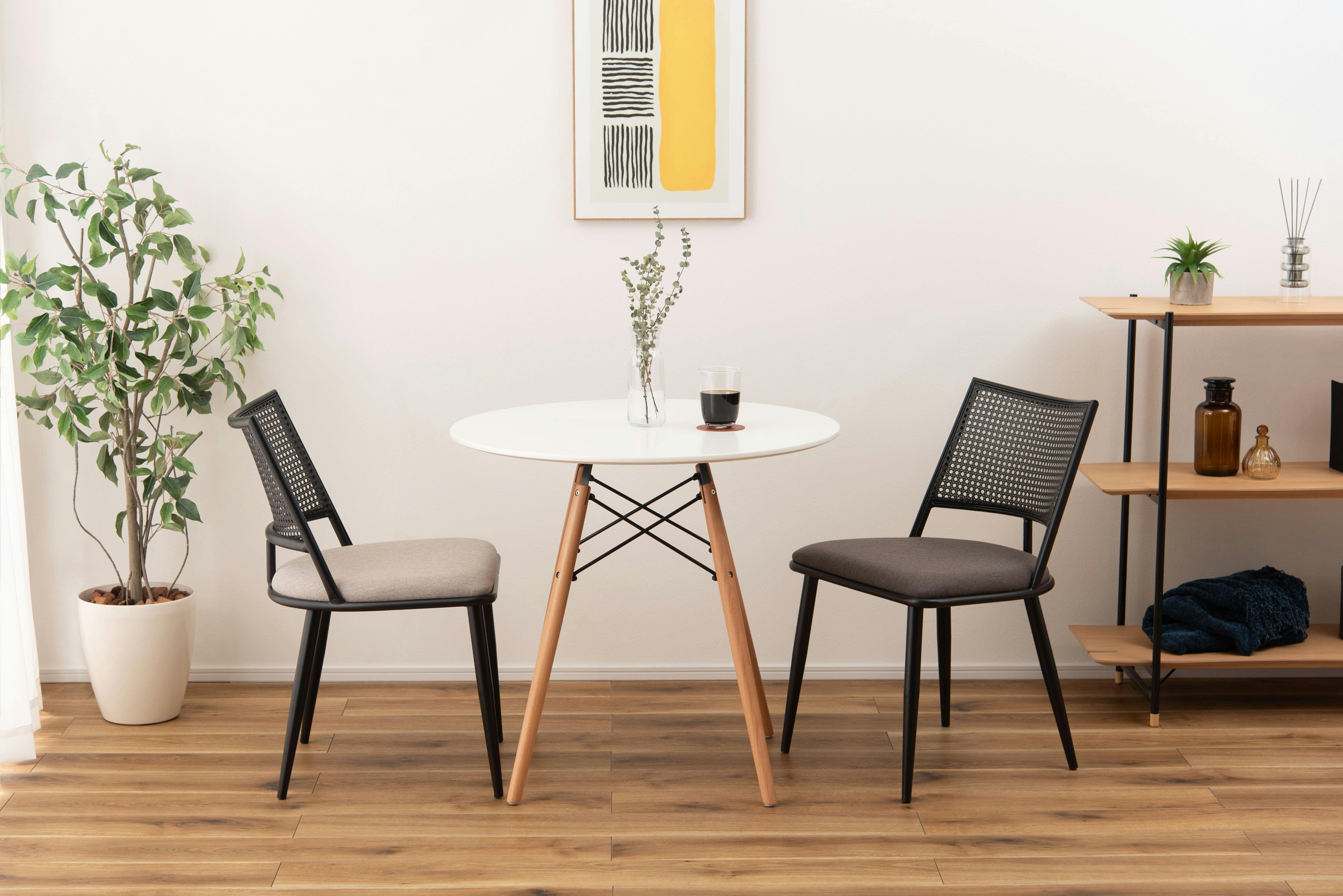 Room Essence チェア W49×D57×H78×SH46 ダークグレー 完成品