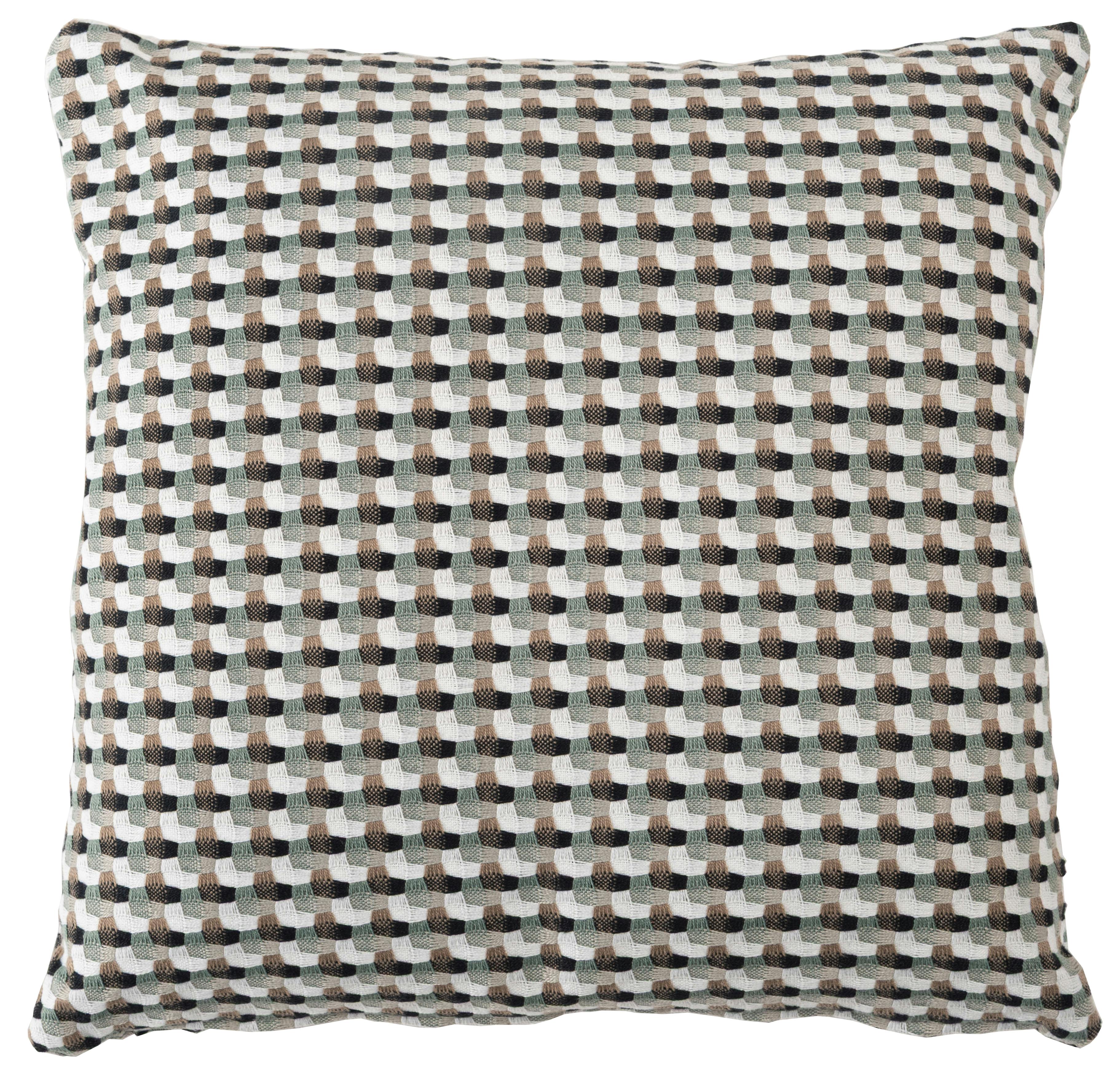 Room Essence クッション 約W45×D45×H16 パステルグリーン 完成品 フェザー 正方形 幾何学柄 ニュアンスカラー ソファ 背あて シンプル フロアクッション