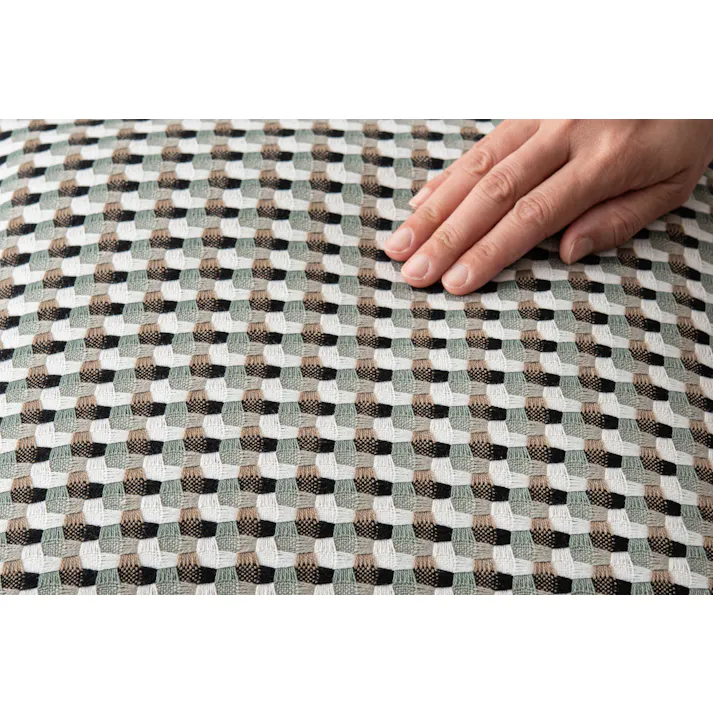 Room Essence クッション 約W45×D45×H16 パステルグリーン 完成品 フェザー 正方形 幾何学柄 ニュアンスカラー ソファ 背あて シンプル モダン 北欧 かわいい おしゃれ 韓国 VC-10PGR【別送品】