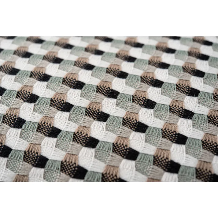 Room Essence クッション 約W45×D45×H16 パステルグリーン 完成品 フェザー 正方形 幾何学柄 ニュアンスカラー ソファ 背あて シンプル モダン 北欧 かわいい おしゃれ 韓国 VC-10PGR【別送品】