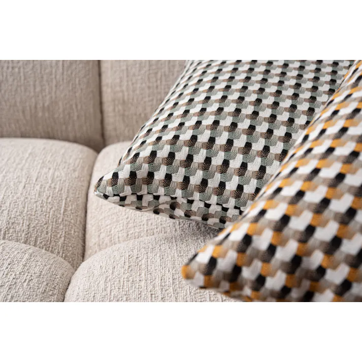 Room Essence クッション 約W45×D45×H16 パステルグリーン 完成品 フェザー 正方形 幾何学柄 ニュアンスカラー ソファ 背あて シンプル モダン 北欧 かわいい おしゃれ 韓国 VC-10PGR【別送品】