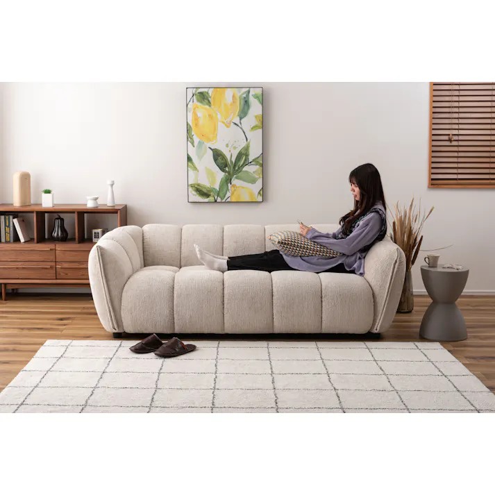 Room Essence クッション 約W45×D45×H16 イエロー 完成品 フェザー 正方形 幾何学柄 ニュアンスカラー ソファ 背あて シンプル モダン 北欧 かわいい おしゃれ 韓国 VC-10YE【別送品】