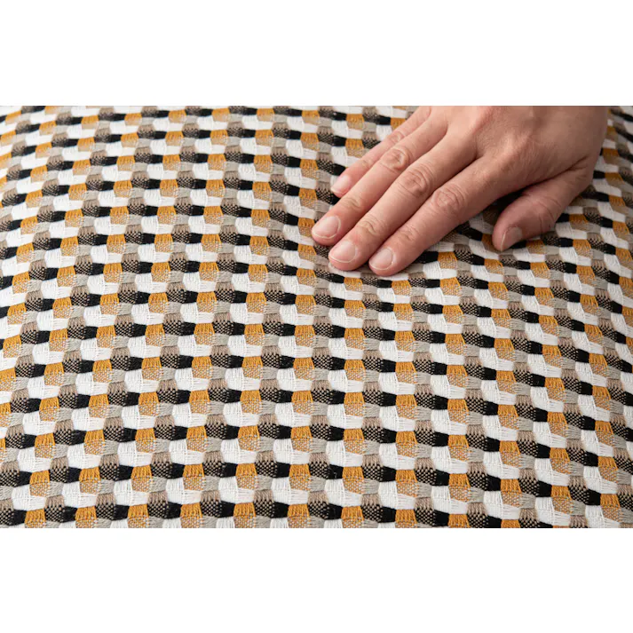 Room Essence クッション 約W45×D45×H16 イエロー 完成品 フェザー 正方形 幾何学柄 ニュアンスカラー ソファ 背あて シンプル モダン 北欧 かわいい おしゃれ 韓国 VC-10YE【別送品】