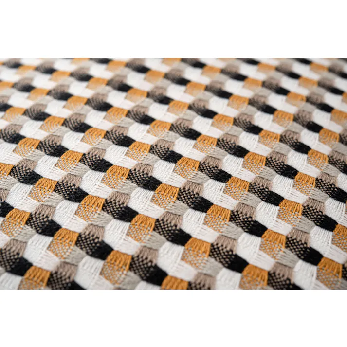 Room Essence クッション 約W45×D45×H16 イエロー 完成品 フェザー 正方形 幾何学柄 ニュアンスカラー ソファ 背あて シンプル モダン 北欧 かわいい おしゃれ 韓国 VC-10YE【別送品】