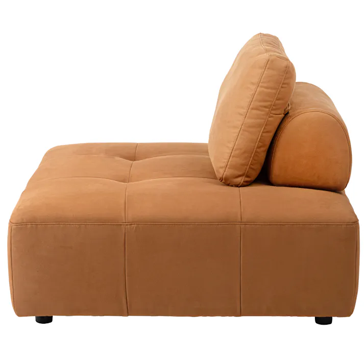 Room Essence ソファ W112×D112×H83×SH41 キャメル ねじこみ式 フリーダム 1人掛け 背もたれ独立 クロスレザー 北欧 おしゃれ クッション付き -ベッド 全方向 VS-57CA【別送品】