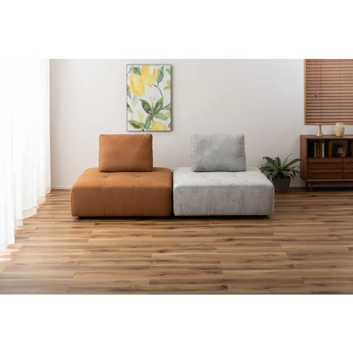 Room Essence ソファ W112×D112×H83×SH41 キャメル ねじこみ式 フリーダム 1人掛け 背もたれ独立 クロスレザー 北欧 おしゃれ クッション付き -ベッド 全方向 VS-57CA【別送品】