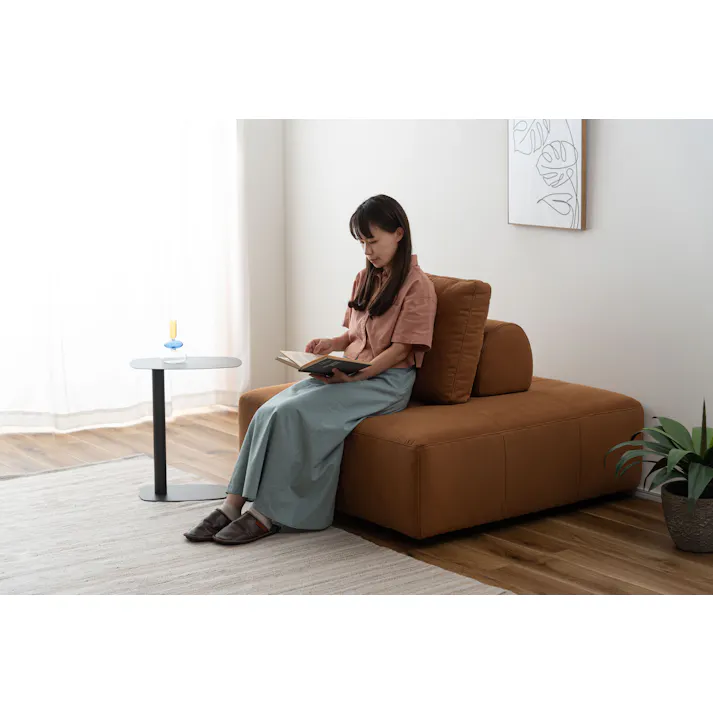 Room Essence ソファ W112×D112×H83×SH41 キャメル ねじこみ式 フリーダム 1人掛け 背もたれ独立 クロスレザー 北欧 おしゃれ クッション付き -ベッド 全方向 VS-57CA【別送品】