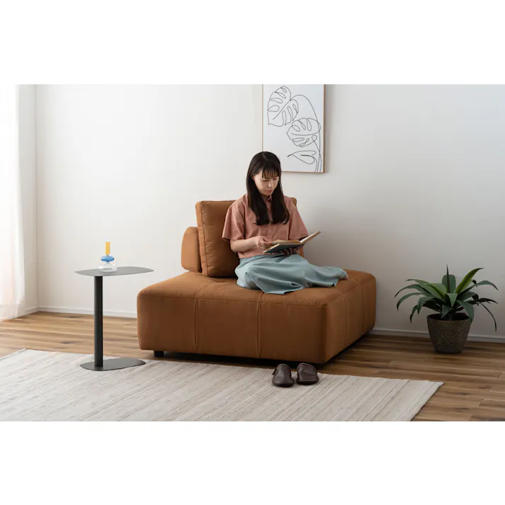 Room Essence ソファ W112×D112×H83×SH41 キャメル ねじこみ式 フリーダム 1人掛け 背もたれ独立 クロスレザー 北欧 おしゃれ クッション付き -ベッド 全方向 VS-57CA【別送品】