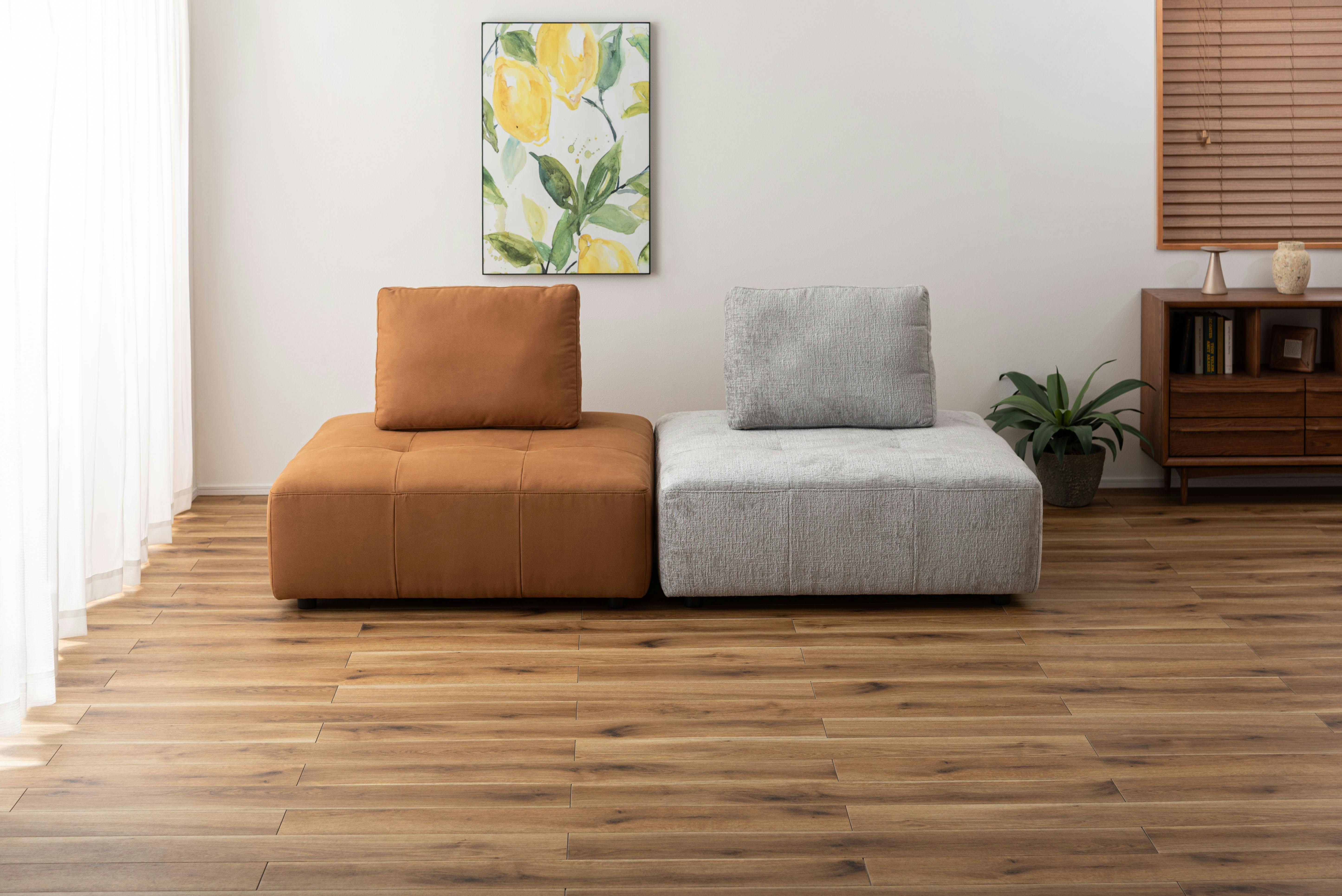 Room Essence ソファ W112×D112×H83×SH41 ライトグレー ねじこみ式