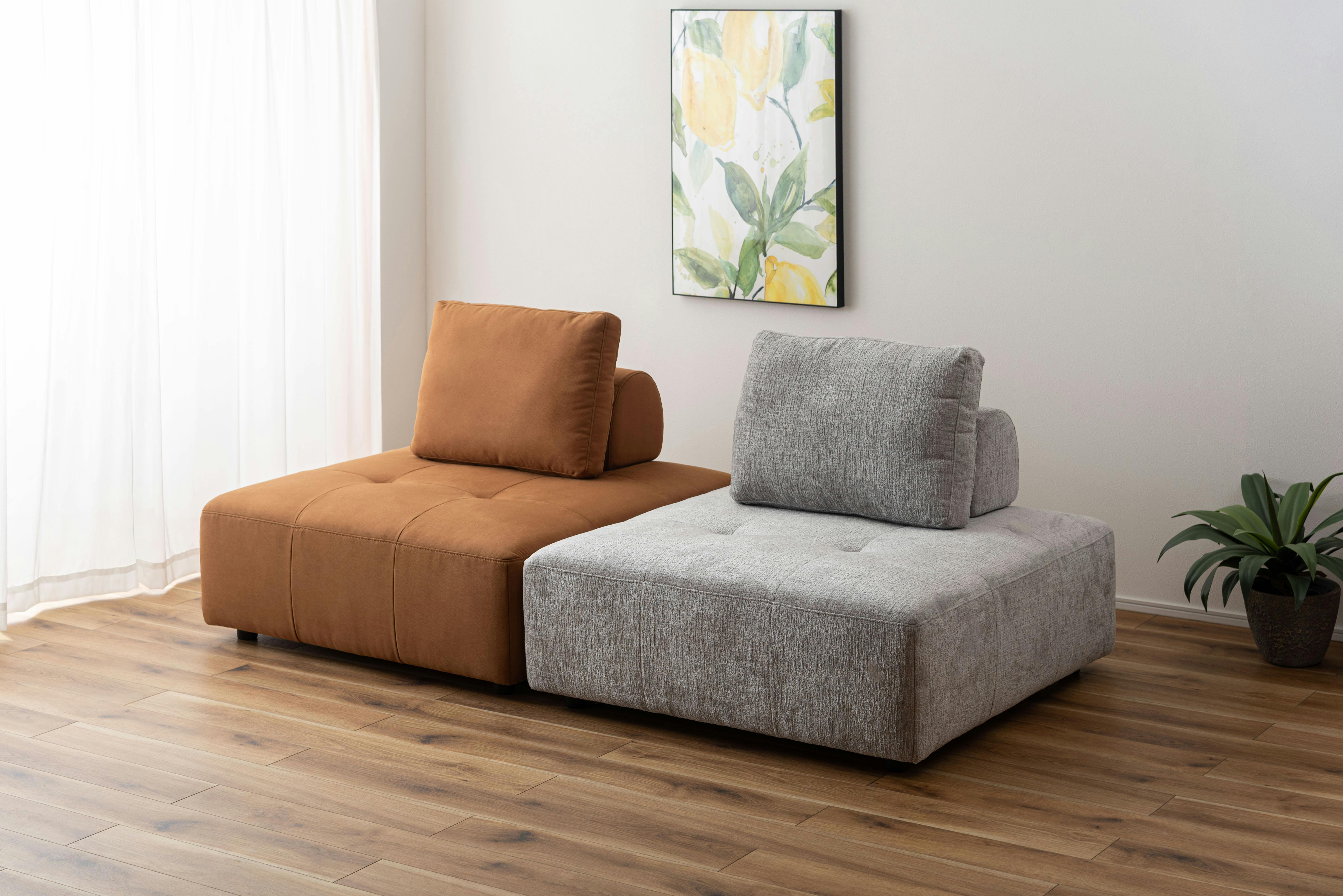 Room Essence ソファ W112×D112×H83×SH41 ライトグレー ねじこみ式