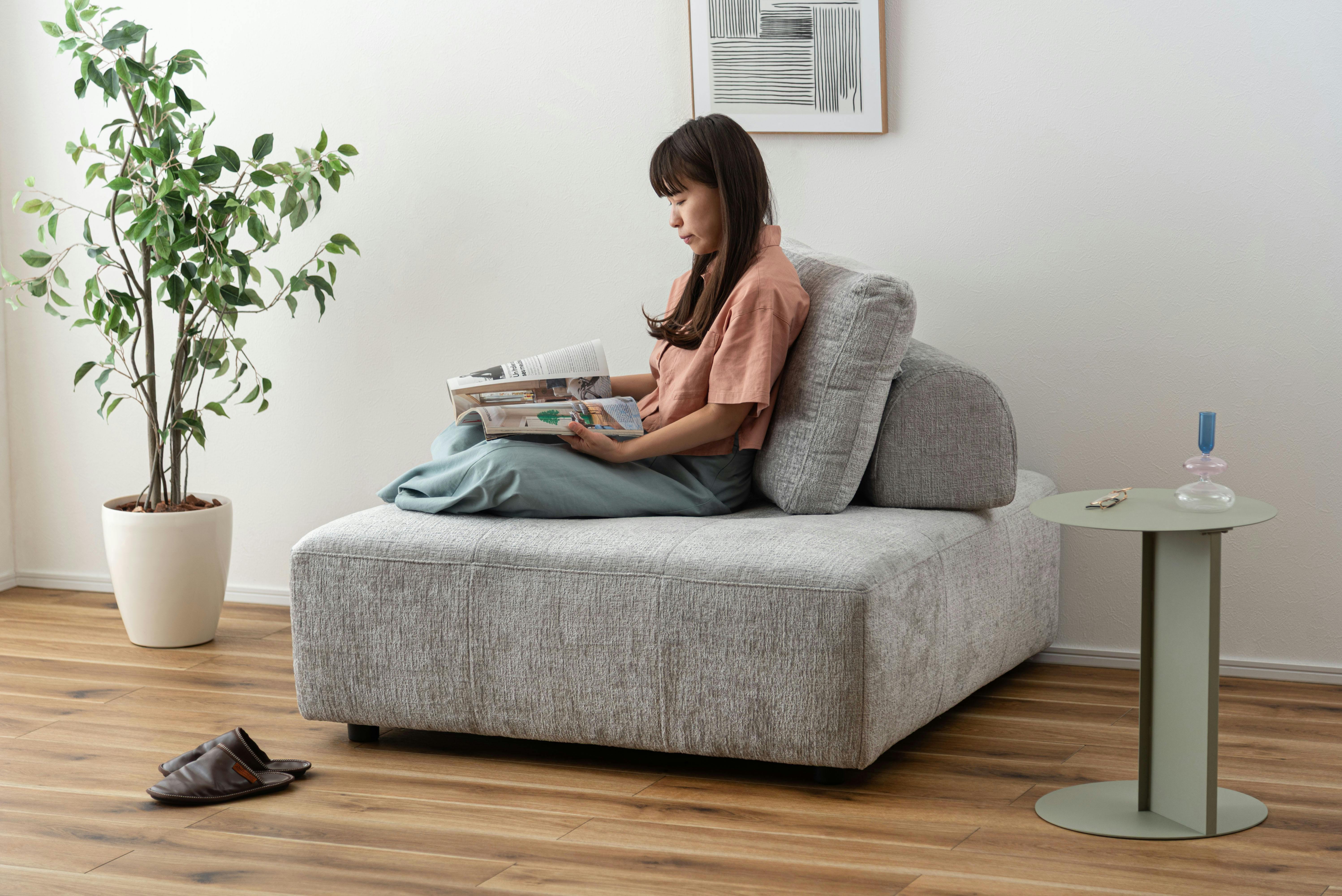 Room Essence ソファ W112×D112×H83×SH41 ライトグレー ねじこみ式