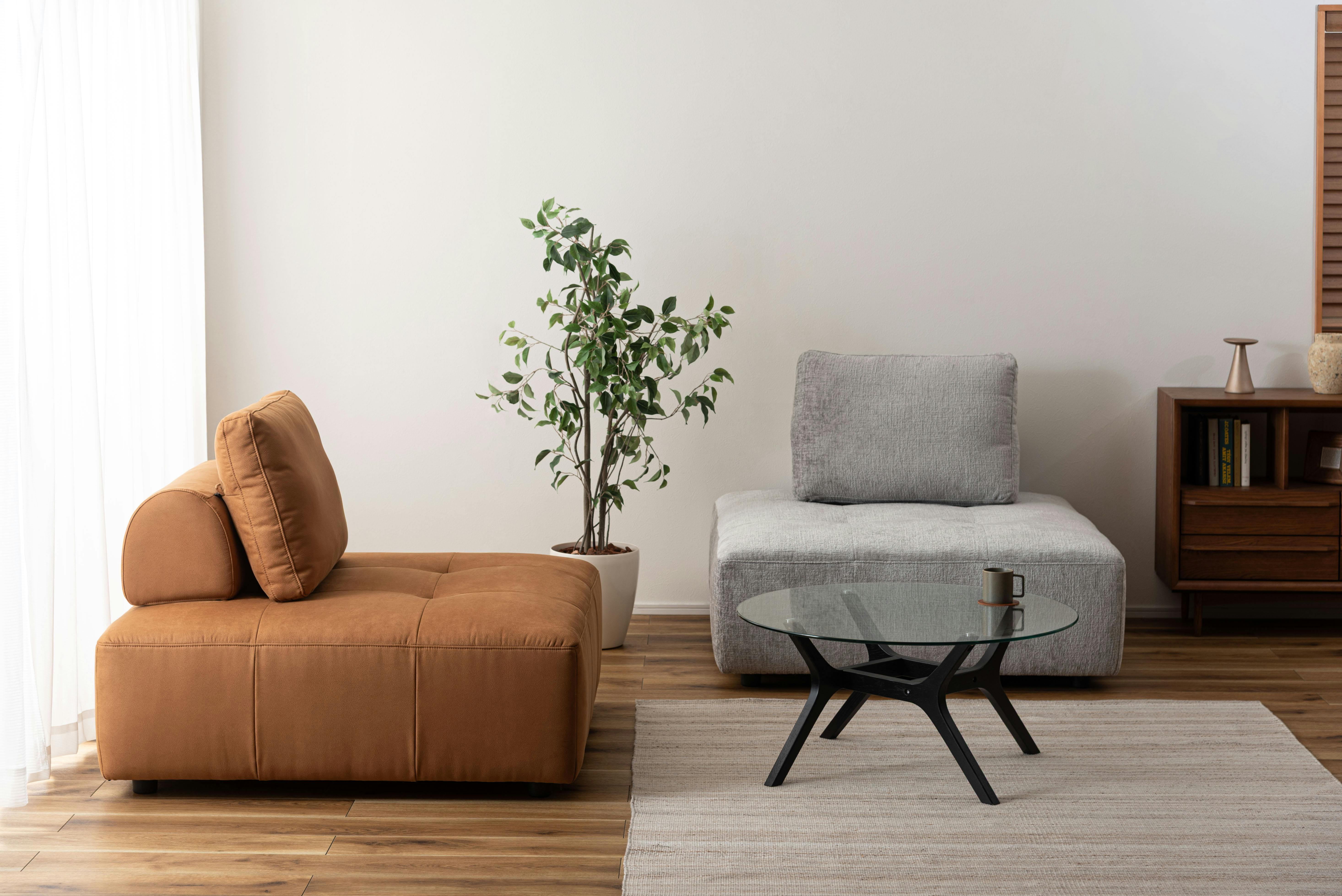 Room Essence ソファ W112×D112×H83×SH41 ライトグレー ねじこみ式