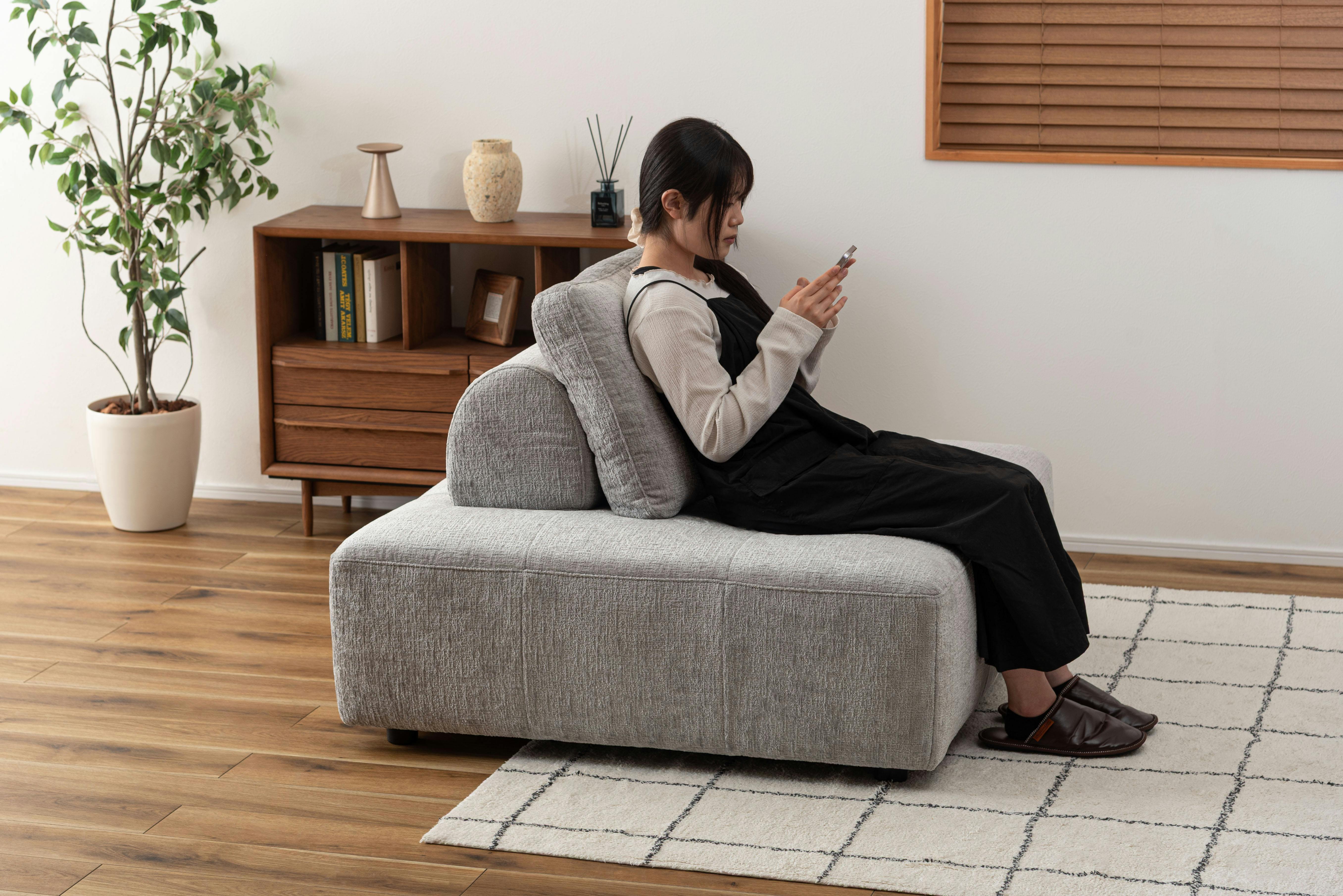 Room Essence ソファ W112×D112×H83×SH41 ライトグレー ねじこみ式