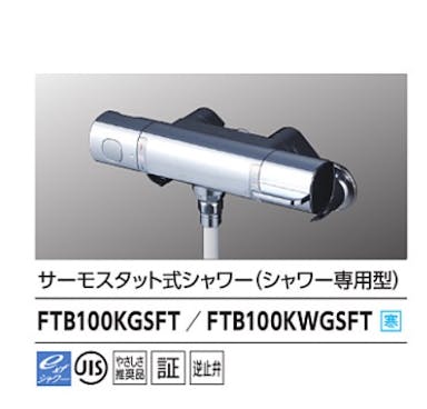 KVK サーモスタット式シャワー(シャワー専用型)メッキヘッド FTB100KMSFT【別送品】