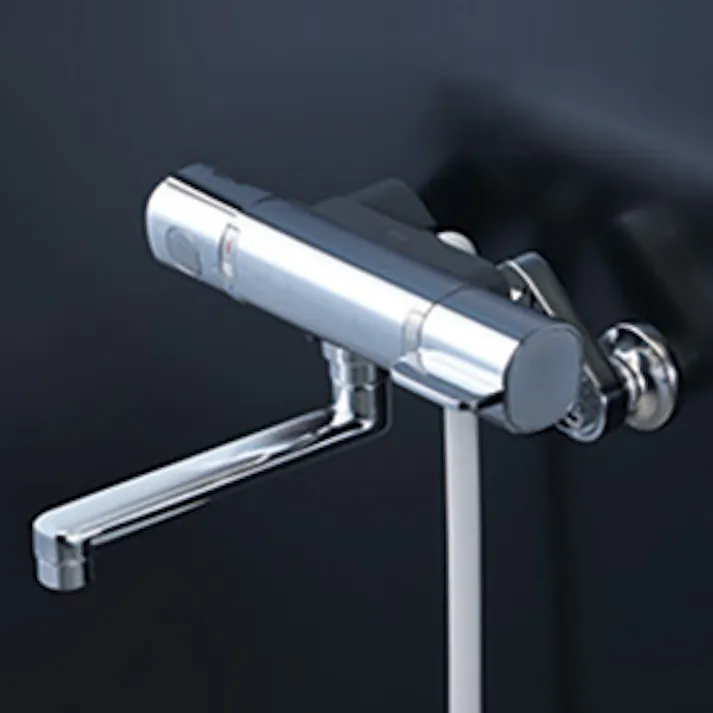 KVK (寒) サーモスタット式シャワー(楽付王)170mmパイプ付 FTB100KWRKT【別送品】