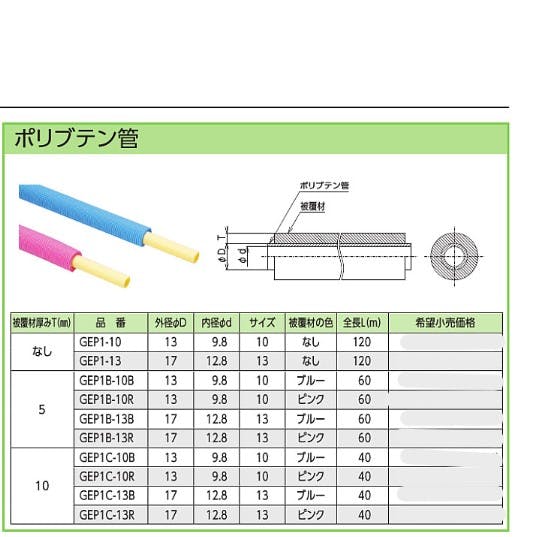 KVK ホﾟリフﾞテン管フﾞルー GEP1B-10B【別送品】