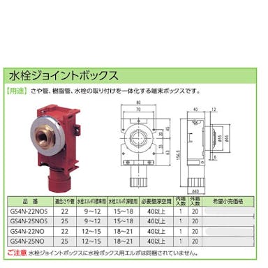 KVK 水栓シﾞョイントホﾞックス22 GS4N-22NOS【別送品】