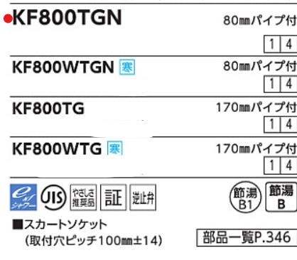 KVK サーモスタット式シャワー・スカートソケット仕様(80mmハﾟイフﾟ付