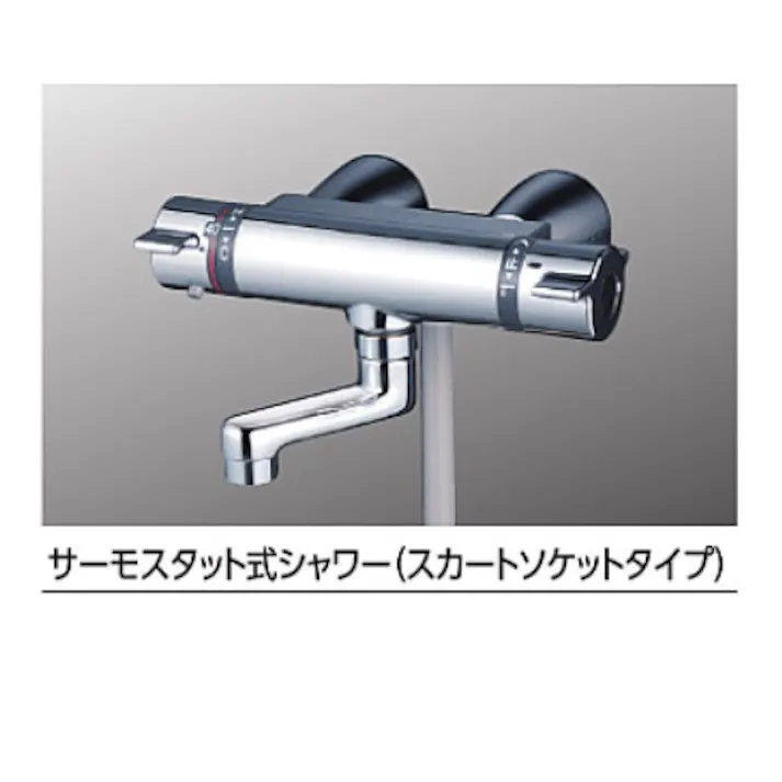 KVK (寒) サーモスタット式シャワー・スカートソケット仕様(170mmパイプ付) KF800WTG【別送品】