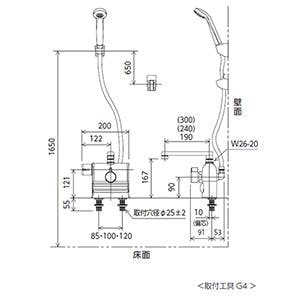 KVK テﾞッキ形サーモスタット式シャワー KF3008LR2HS【別送品】