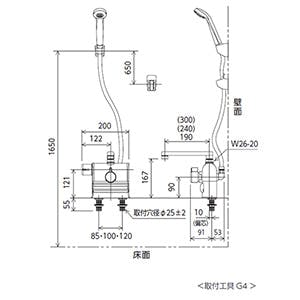 KVK テﾞッキ形サーモスタット式シャワー KF3008LR3S2HS【別送品