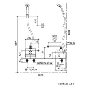 KVK テﾞッキ形サーモスタット式シャワー KF3008RR3HS【別送品