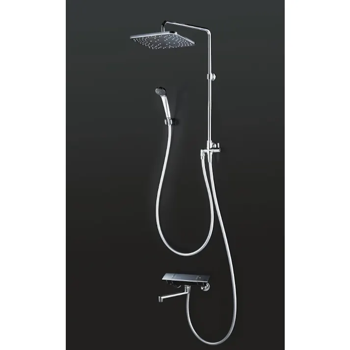 KVK オーバーヘッドシャワー付サーモ(角型)(170mmパイプ付)・左仕様 KF3090L【別送品】