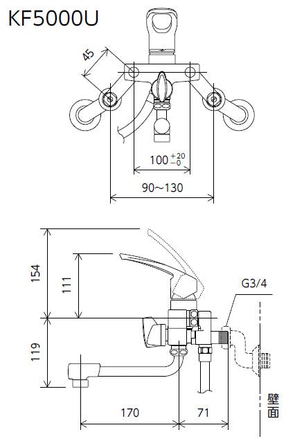 KVK 取替用シンクﾞルシャワー KF5000U【別送品】 | リフォーム用品